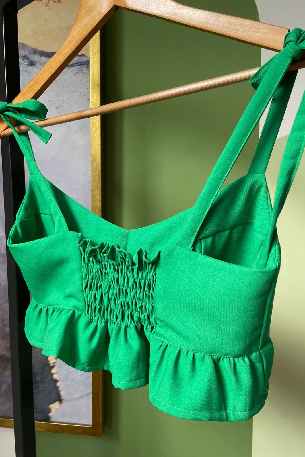 Conjunto Feminino Cropped e Short Santi Verde