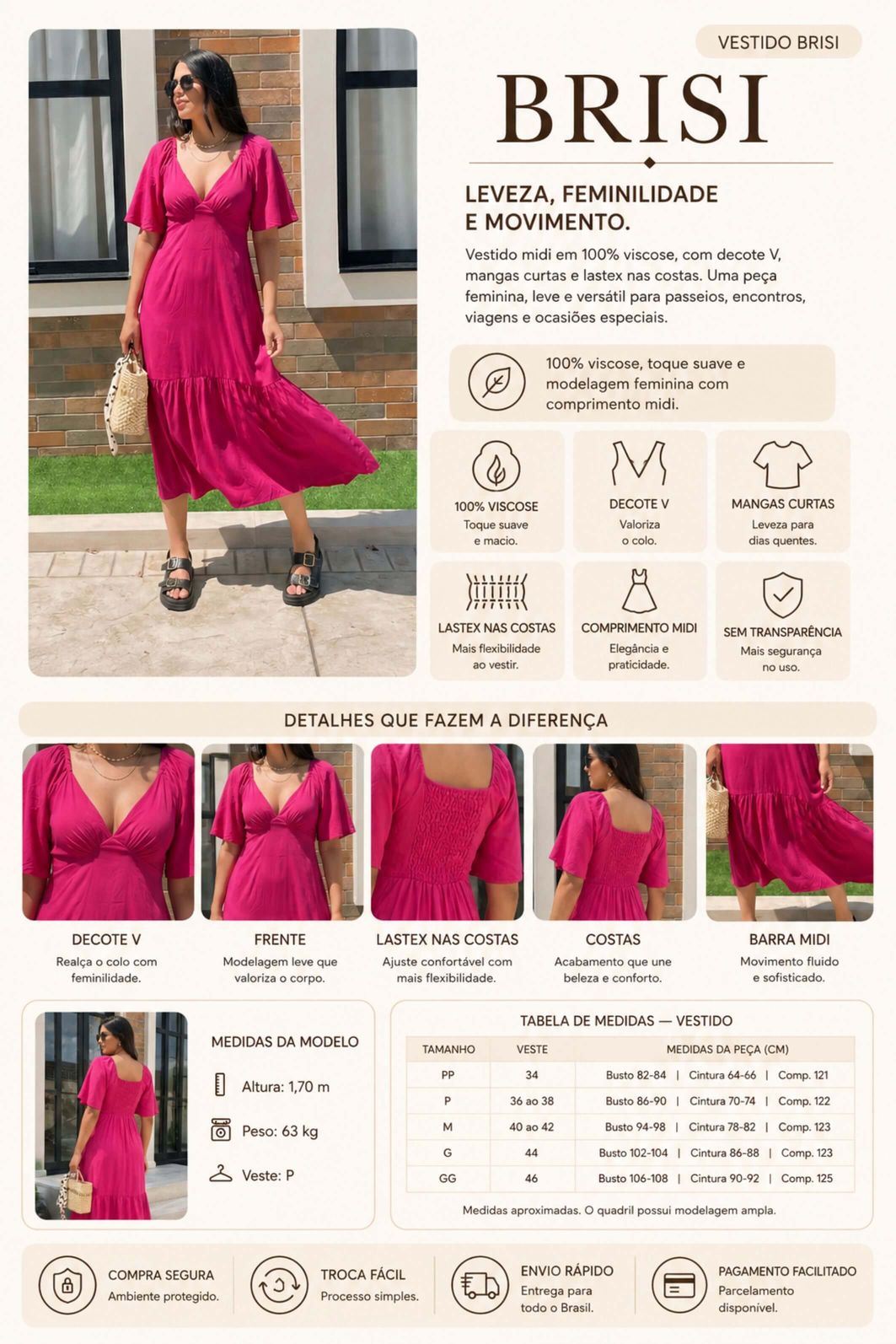 LEVE 2 VESTIDOS MIDI VISCOSE BRISI E GANHE DESCONTO ESPECIAL LEVE 2 VESTIDOS MIDI VISCOSE BRISI E GANHE DESCONTO ESPECIAL