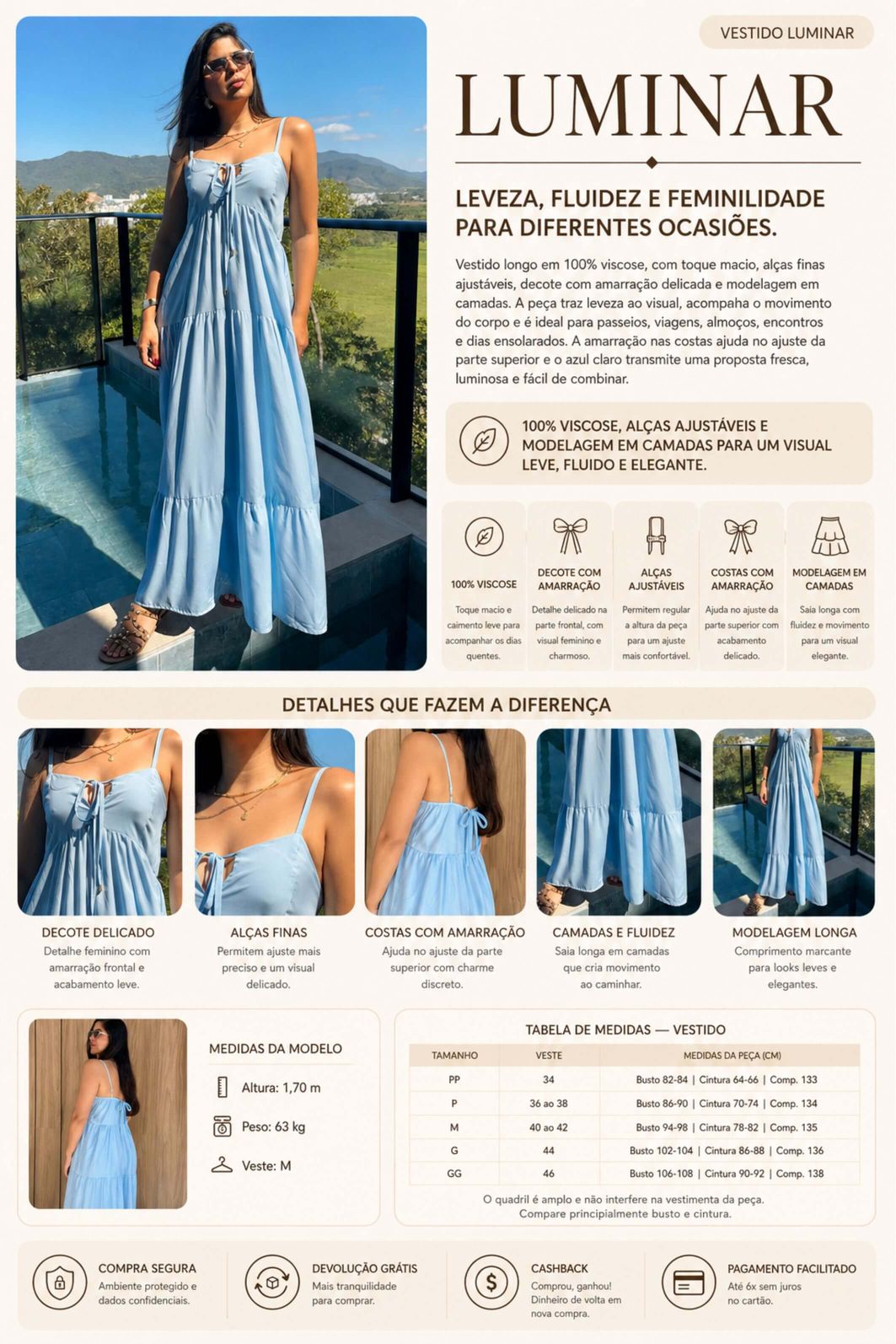 LEVE 2 VESTIDOS MIDI VISCOSE LUMINAR E GANHE DESCONTO ESPECIAL LEVE 2 VESTIDOS MIDI VISCOSE LUMINAR E GANHE DESCONTO ESPECIAL