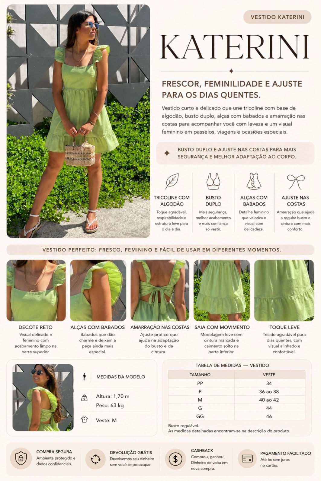 LEVE 2 VESTIDOS ALGODÃO KATERINI E GANHE DESCONTO ESPECIAL LEVE 2 VESTIDOS ALGODÃO KATERINI E GANHE DESCONTO ESPECIAL