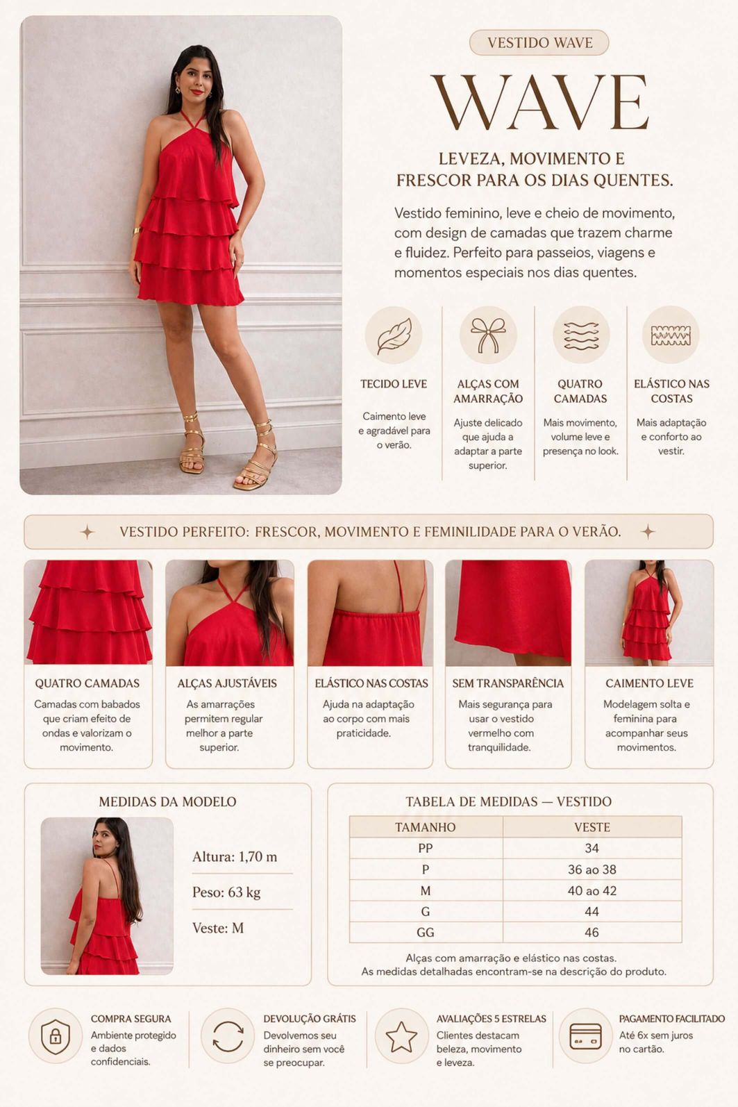 LEVE 3 VESTIDOS SINTÉTICO WAVE E GANHE DESCONTO ESPECIAL LEVE 3 VESTIDOS SINTÉTICO WAVE E GANHE DESCONTO ESPECIAL