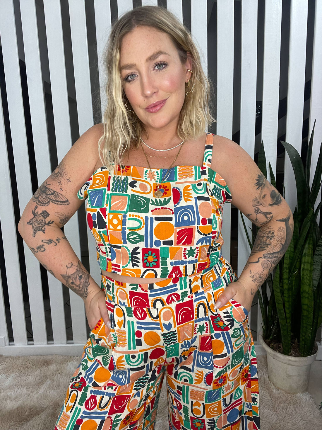 Top Sofia de Tecido de Viscose Estampado - Étnico Colorido Top Sofia de Tecido de Viscose Estampado - Étnico Colorido