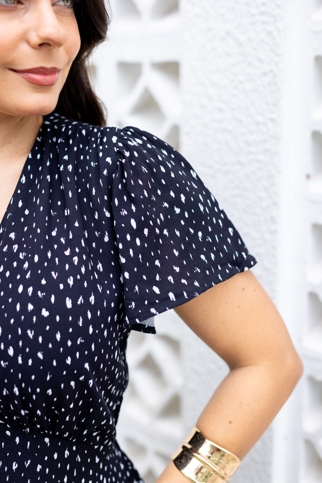 Vestido Heloísa - Tecido Plano de Viscose - Póa Pingos Riscadinho Preto e Branco Vestido Heloísa - Tecido Plano de Viscose - Póa Pingos Riscadinho Preto e Branco