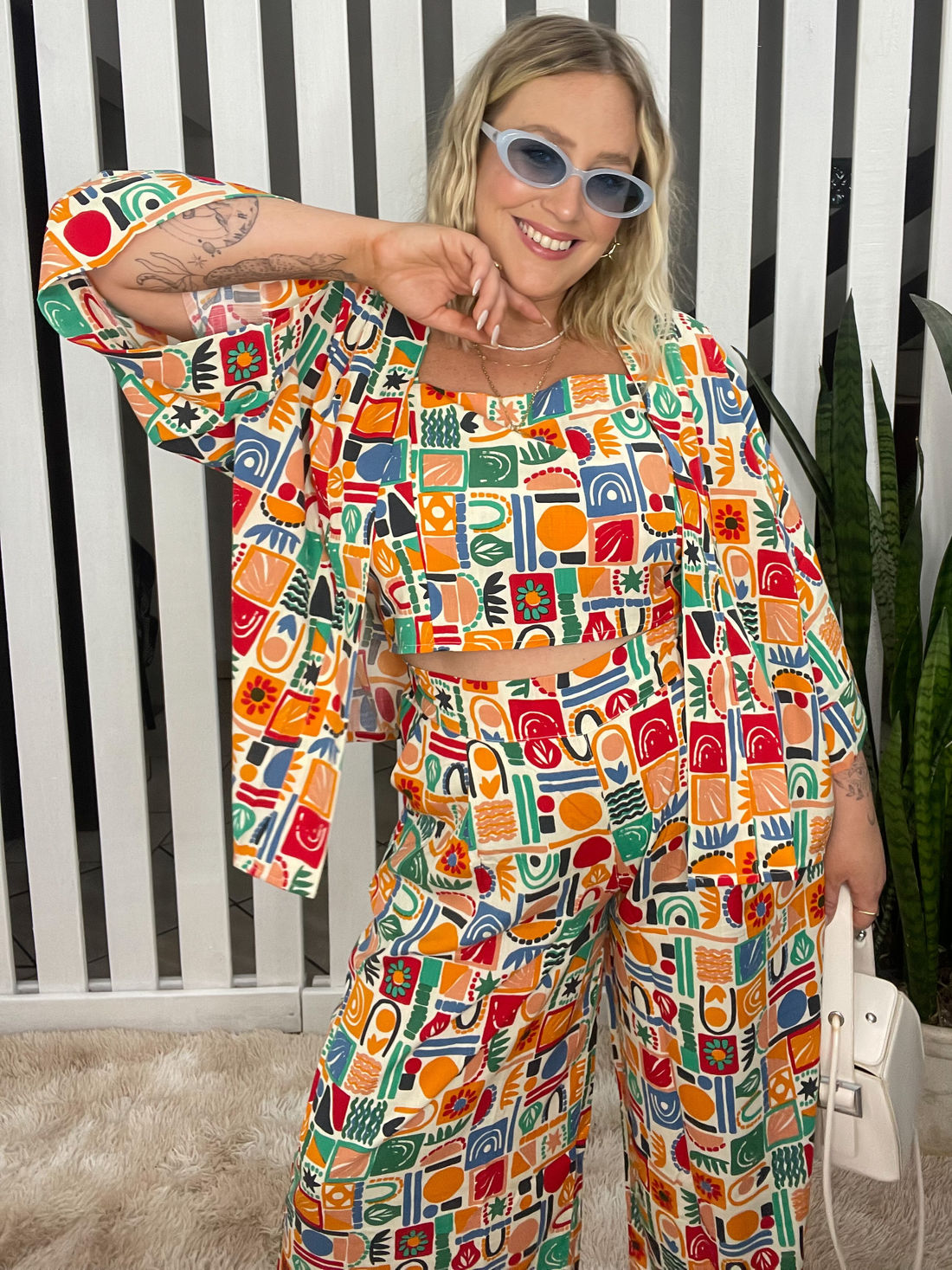 Kimono Sofia de Tecido de Viscose Estampado - Étnico Colorido Kimono Sofia de Tecido de Viscose Estampado - Étnico Colorido