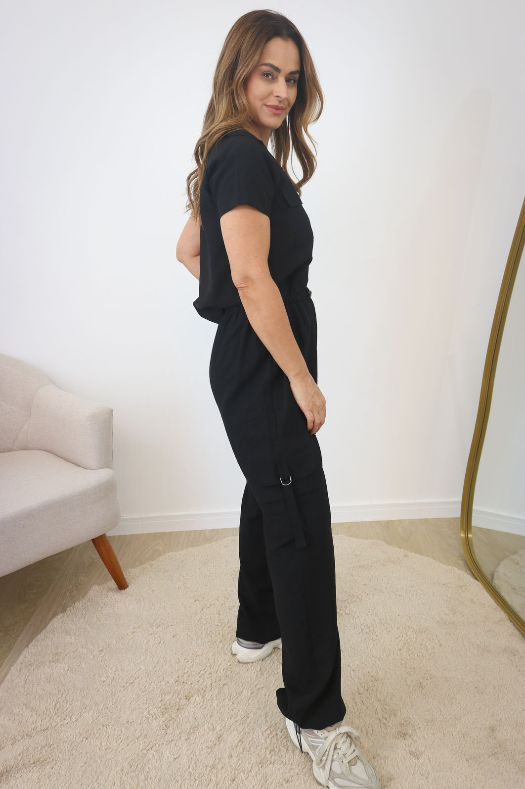 Calça Cargo com Five Pockets e Ajustes - Preto Calça Cargo com Five Pockets e Ajustes - Preto