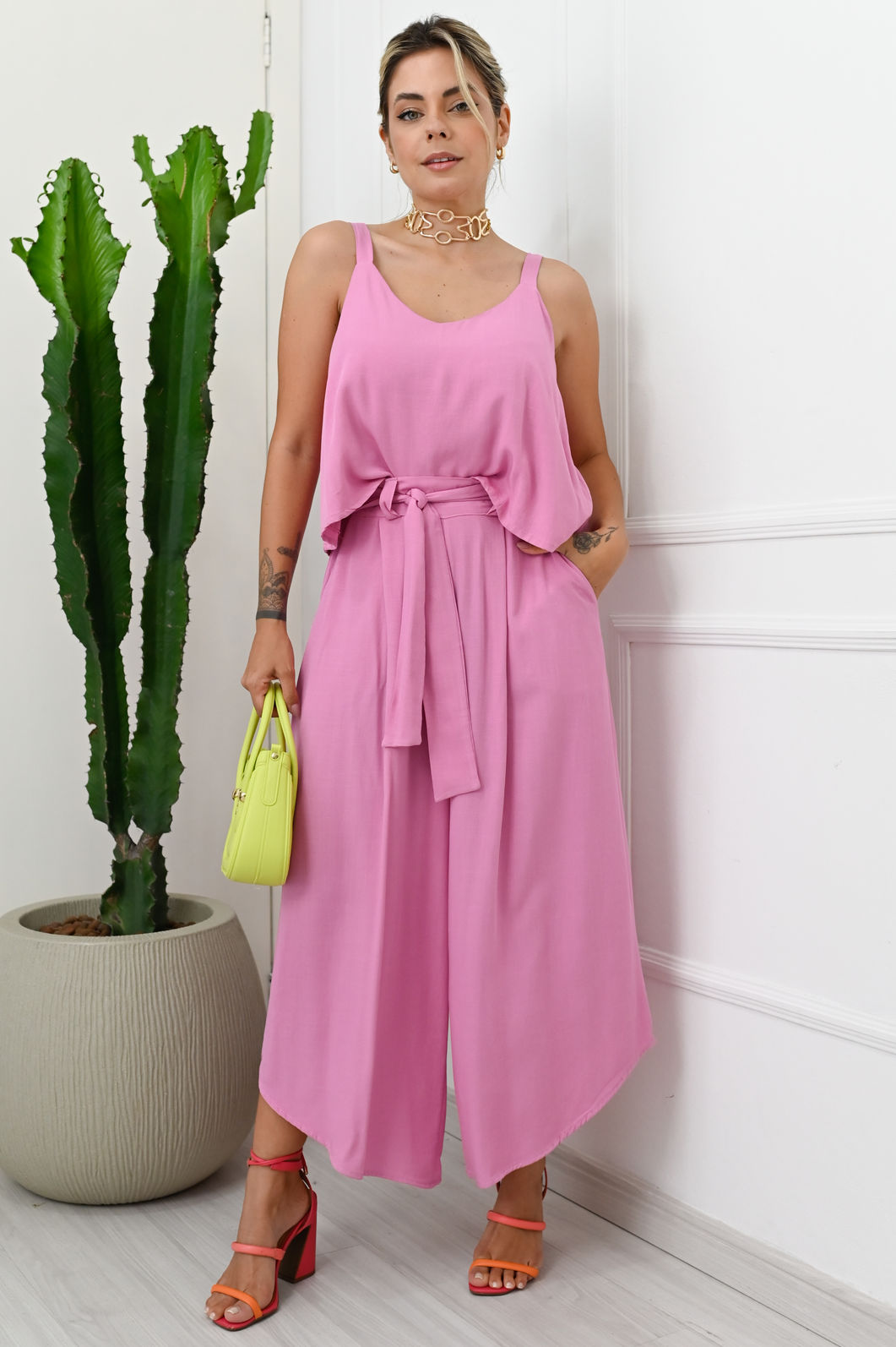 Calça Midi Aurora - Rosa Bloom Calça Midi Aurora - Rosa Bloom