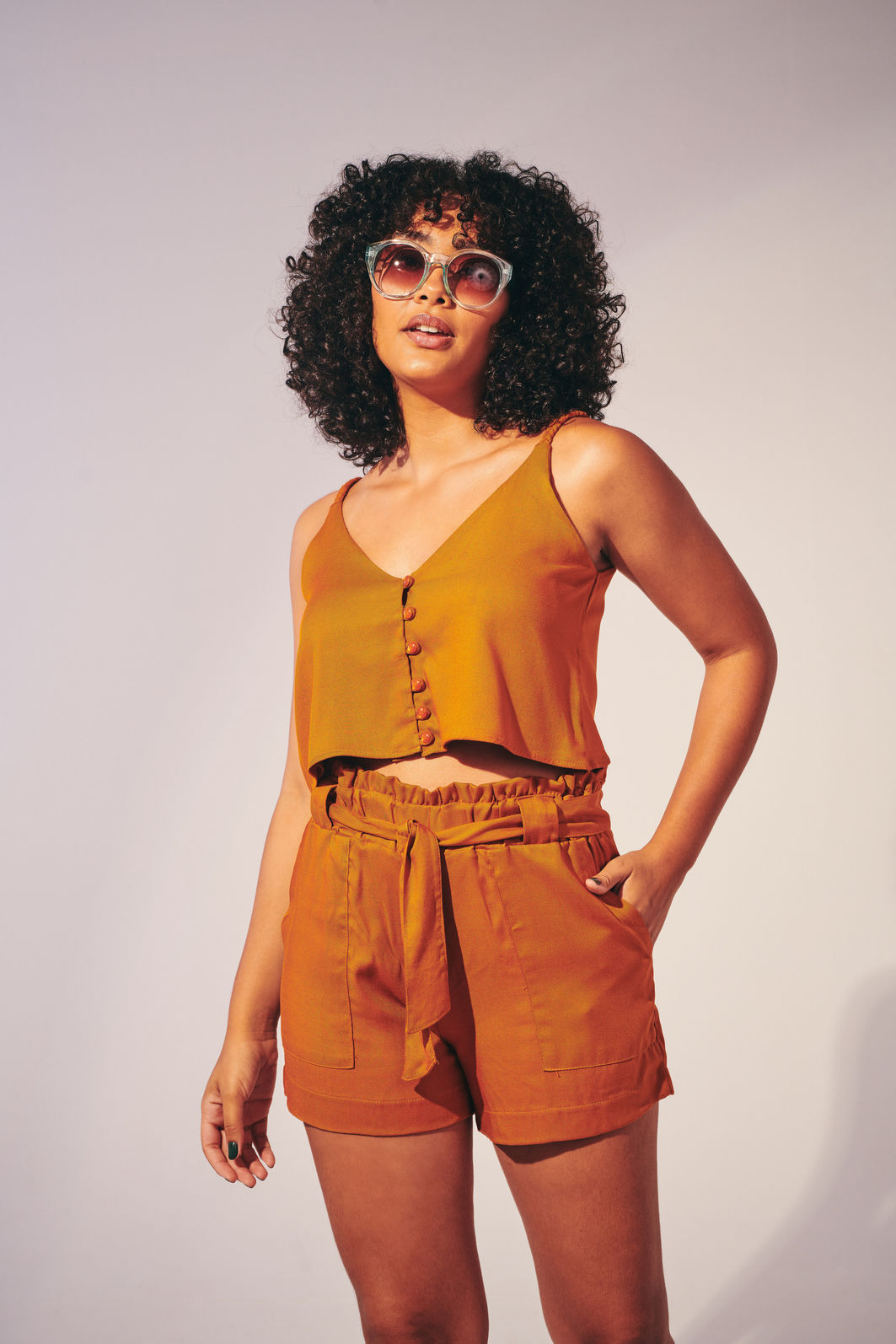 Shorts Ana Amarelo Queimado Shorts Ana Amarelo Queimado