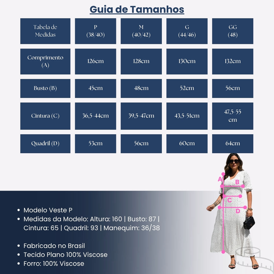 Vestido Emily em Tecido Plano de Viscose - Manga 3/4 - Estampa Poá Fundo Branco COM FORRO Vestido Emily em Tecido Plano de Viscose - Manga 3/4 - Estampa Poá Fundo Branco COM FORRO