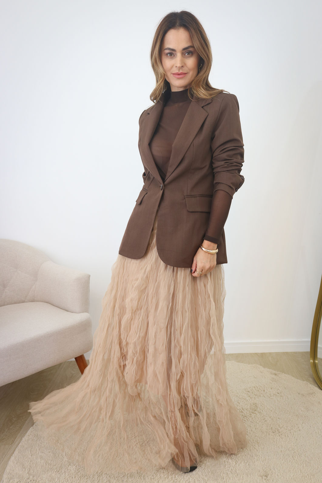 Blazer Alfaiataria Premium Forrado - Café