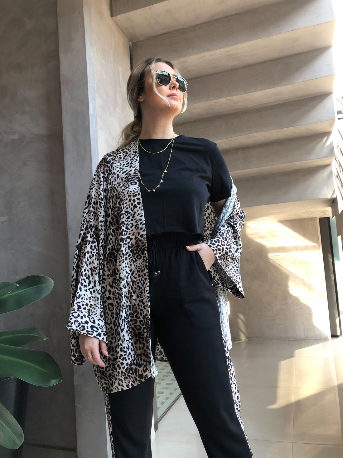 Calça com discount listra de onça