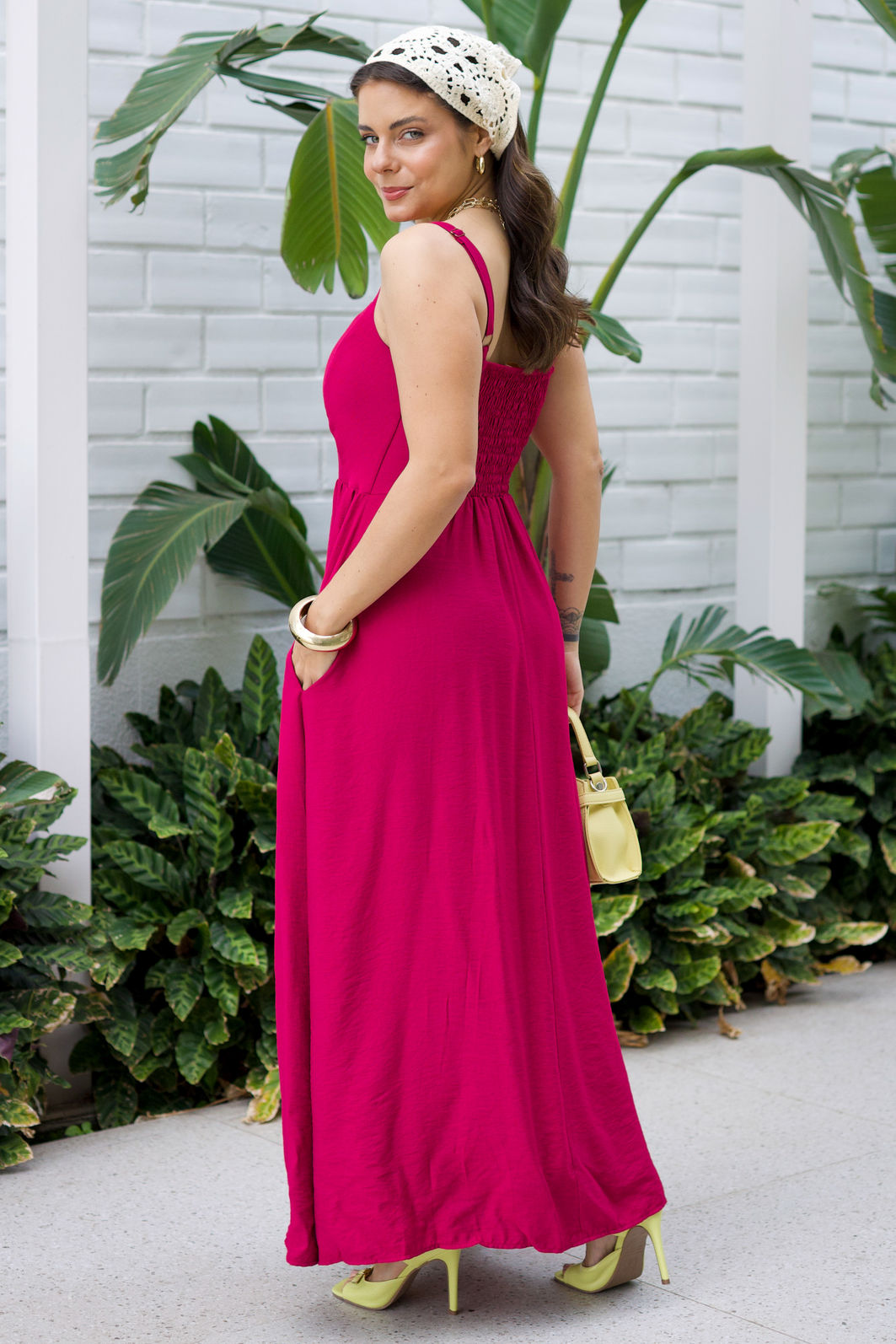 Vestido Mayra em Tecido Plano - Pink Magenta Vestido Mayra em Tecido Plano - Pink Magenta