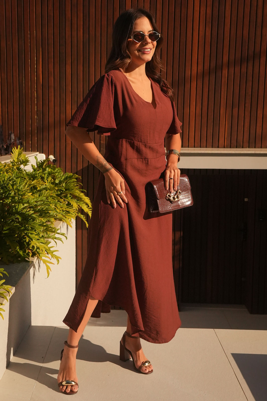 Vestido Sofia - Marrom Vestido Sofia - Marrom