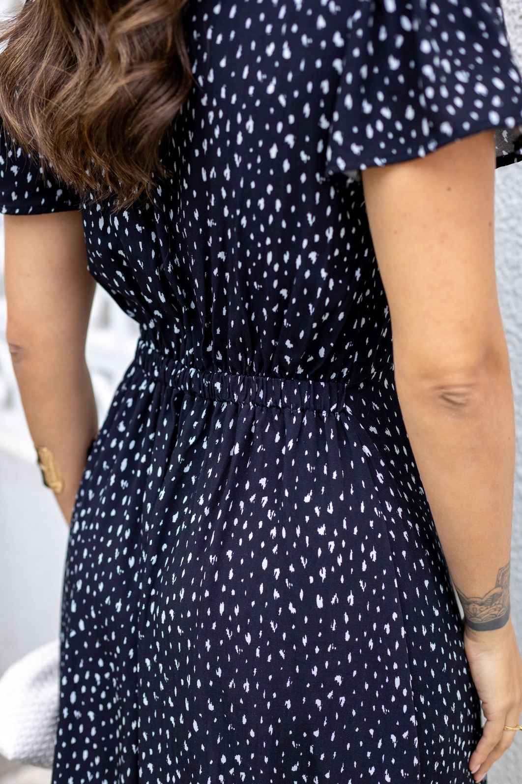 Vestido Heloísa - Tecido Plano de Viscose - Póa Pingos Riscadinho Preto e Branco Vestido Heloísa - Tecido Plano de Viscose - Póa Pingos Riscadinho Preto e Branco