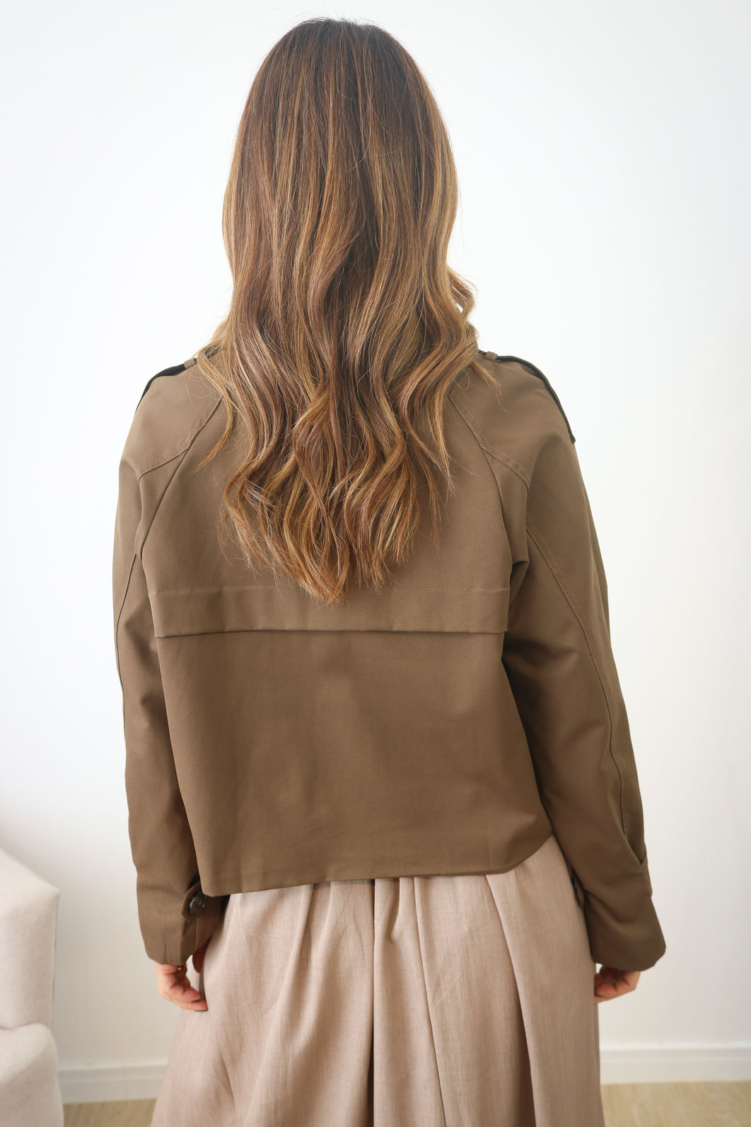 Jaqueta Modelagem Trench Coat - Café Jaqueta Modelagem Trench Coat - Café