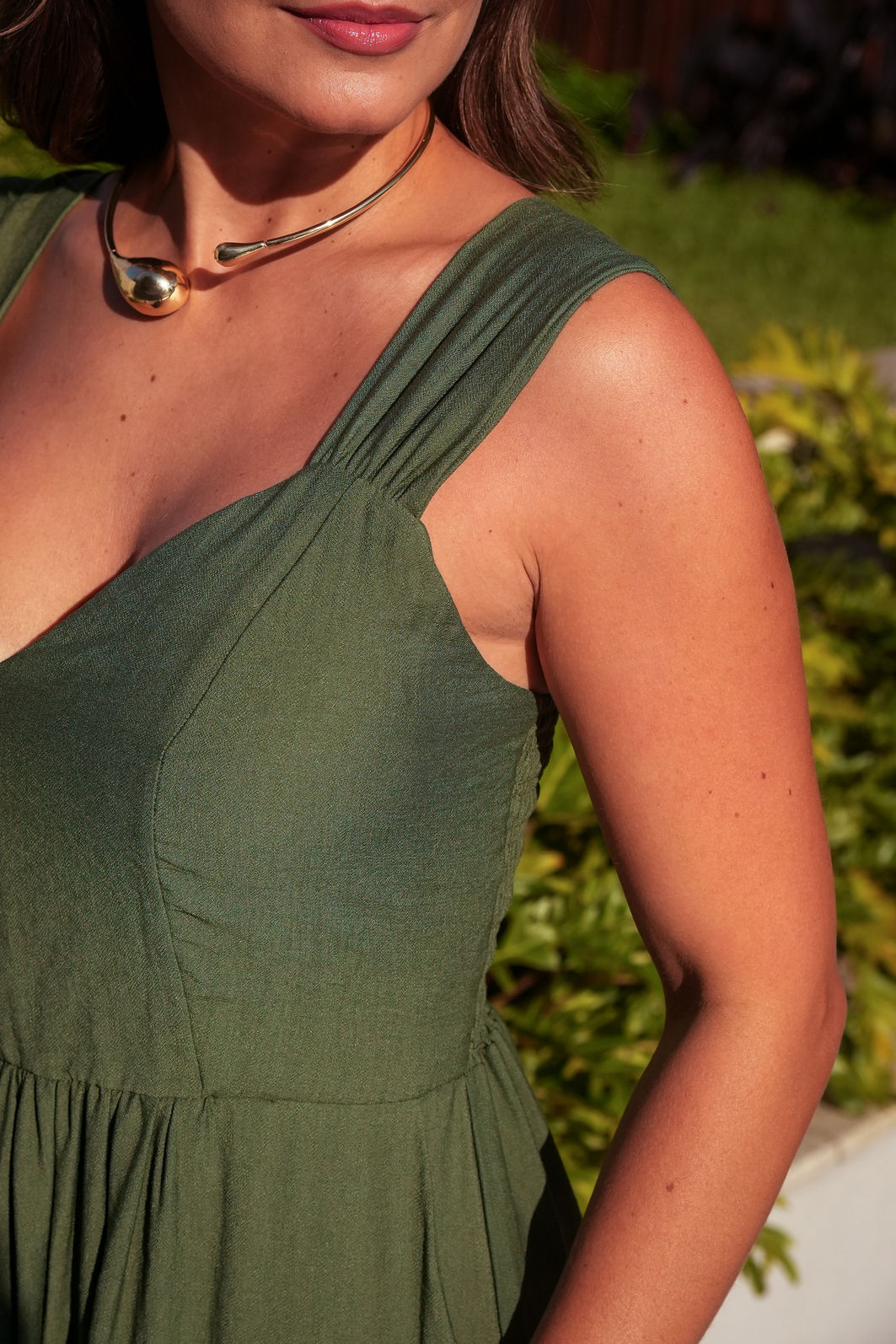 Vestido Cozumel em Tecido Plano de Viscose com Poliamida - Verde Vestido Cozumel em Tecido Plano de Viscose com Poliamida - Verde