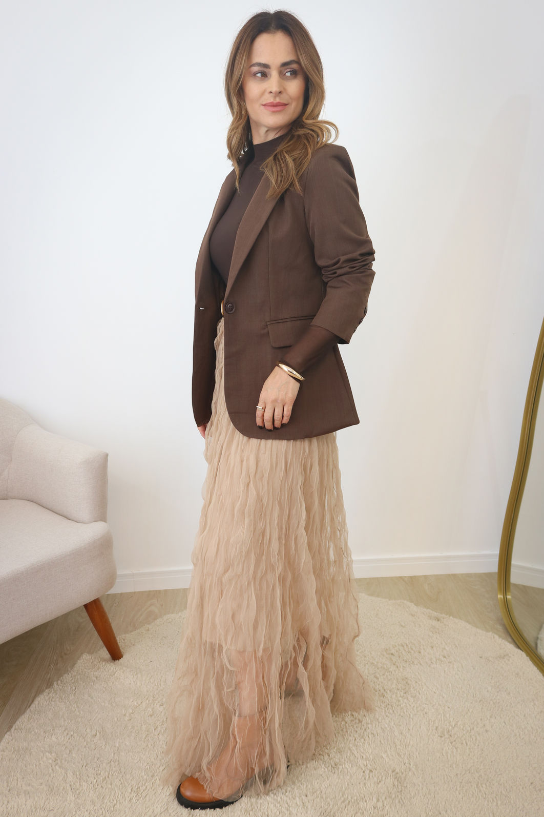 Blazer Alfaiataria Premium Forrado - Café