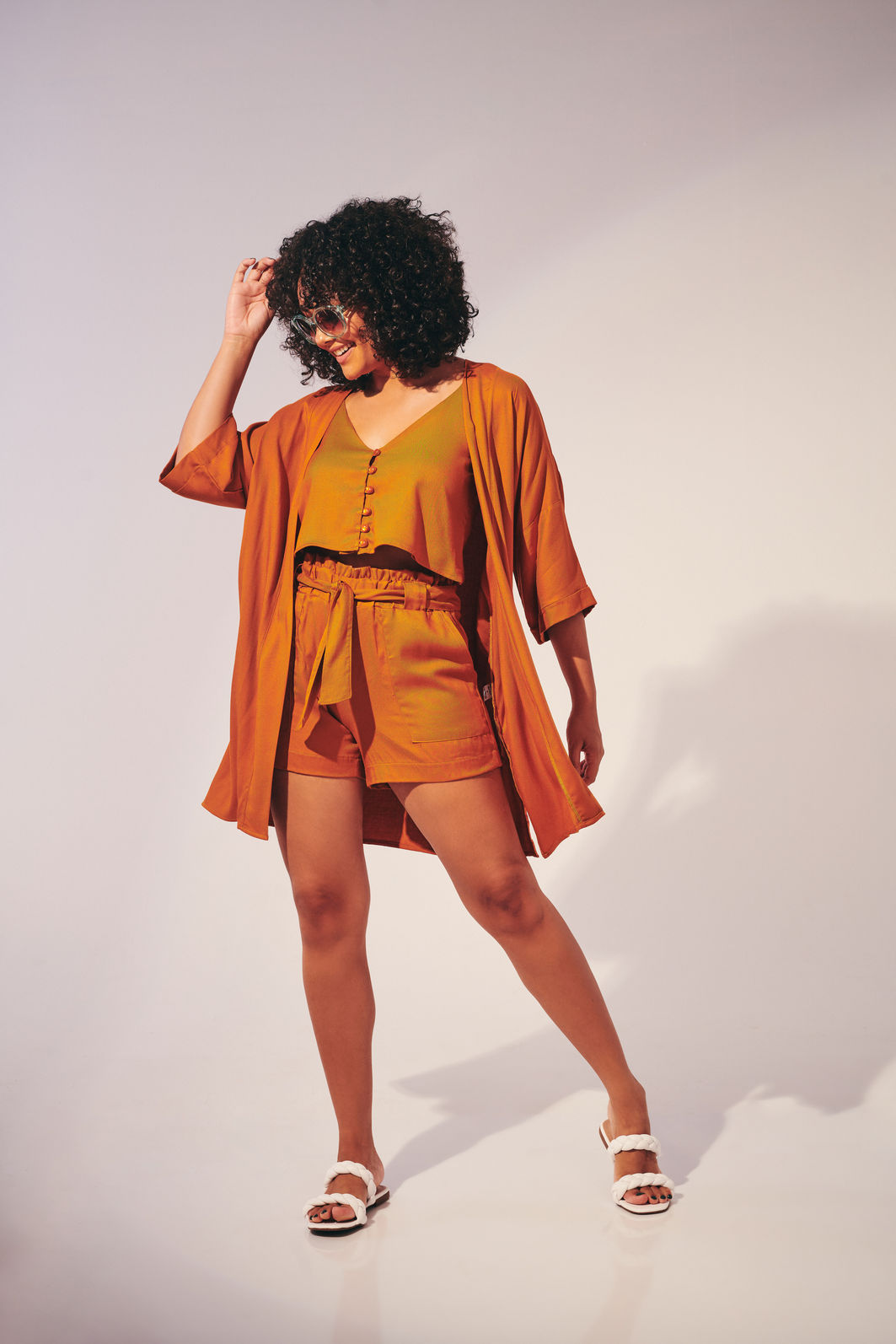 Shorts Ana Amarelo Queimado Shorts Ana Amarelo Queimado