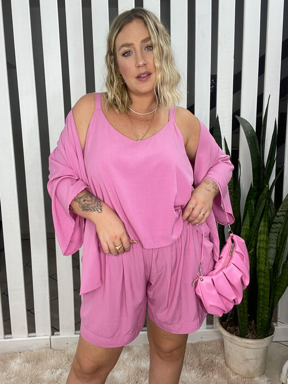 Blusa de Alça Aurora em Viscose - Rosa Bloom Blusa de Alça Aurora em Viscose - Rosa Bloom