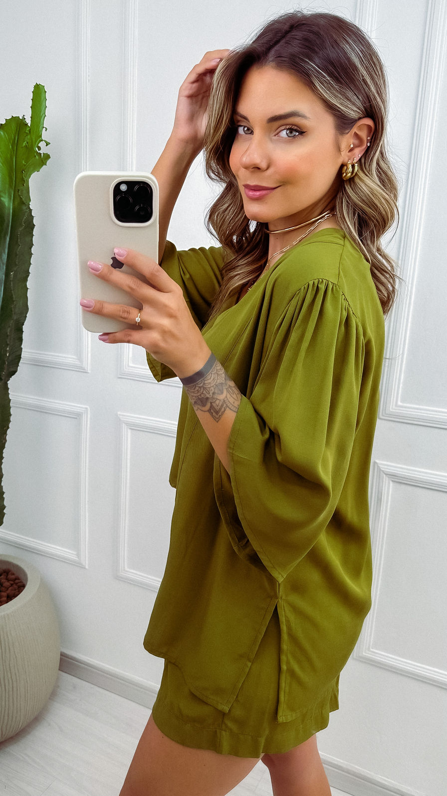 Kimono Aurora de Tecido de Viscose - Verde Abacate Kimono Aurora de Tecido de Viscose - Verde Abacate