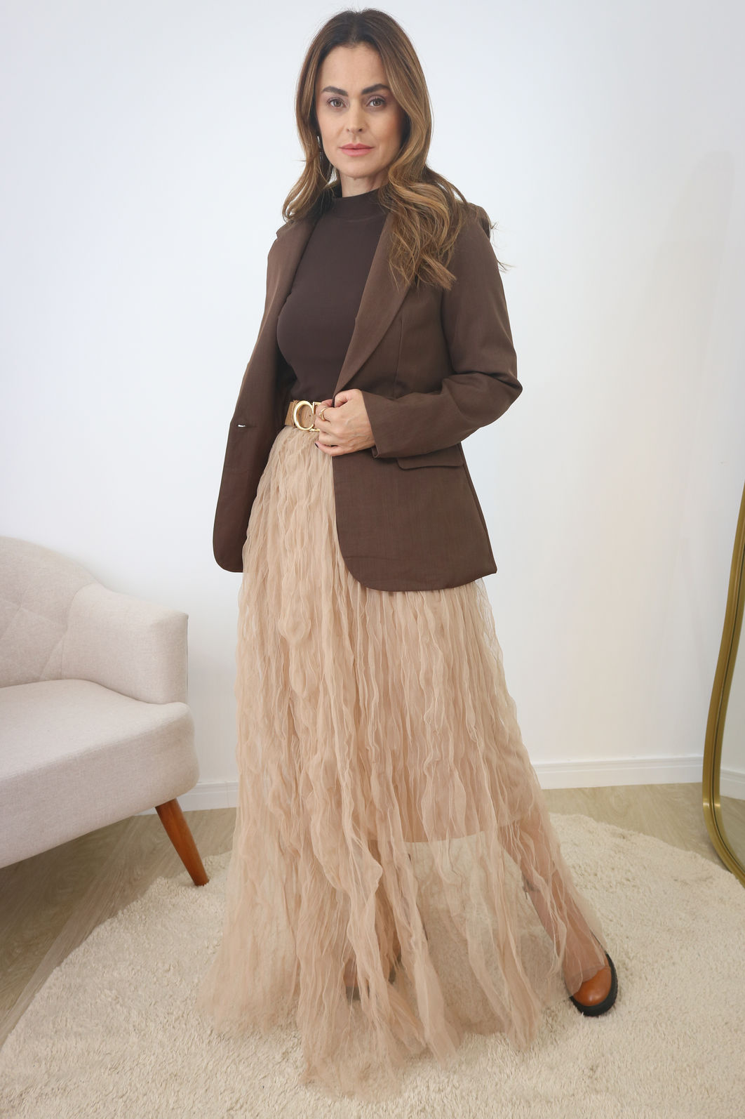 Blazer Alfaiataria Premium Forrado - Café