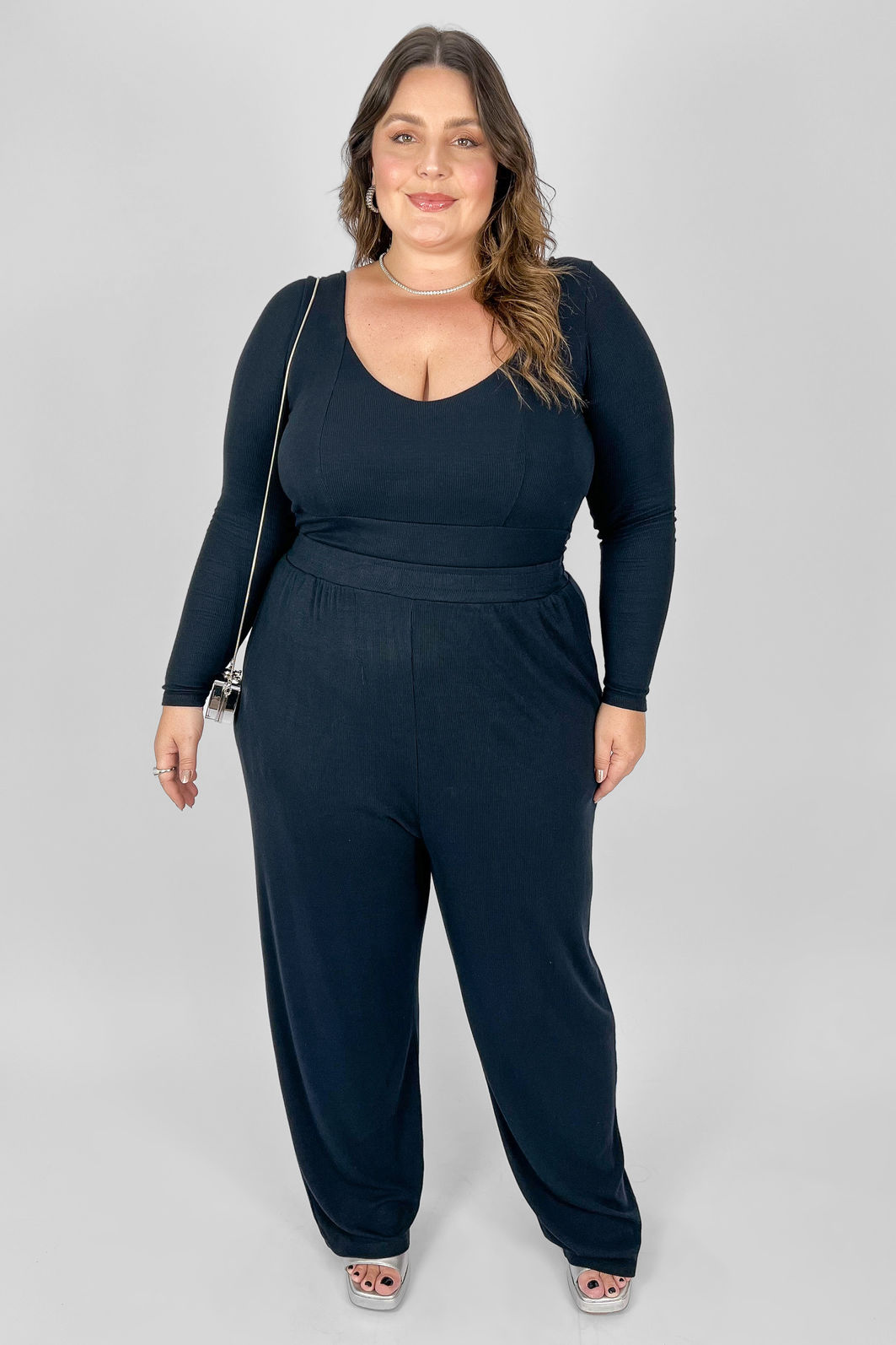 Conjunto ribana plus size sale