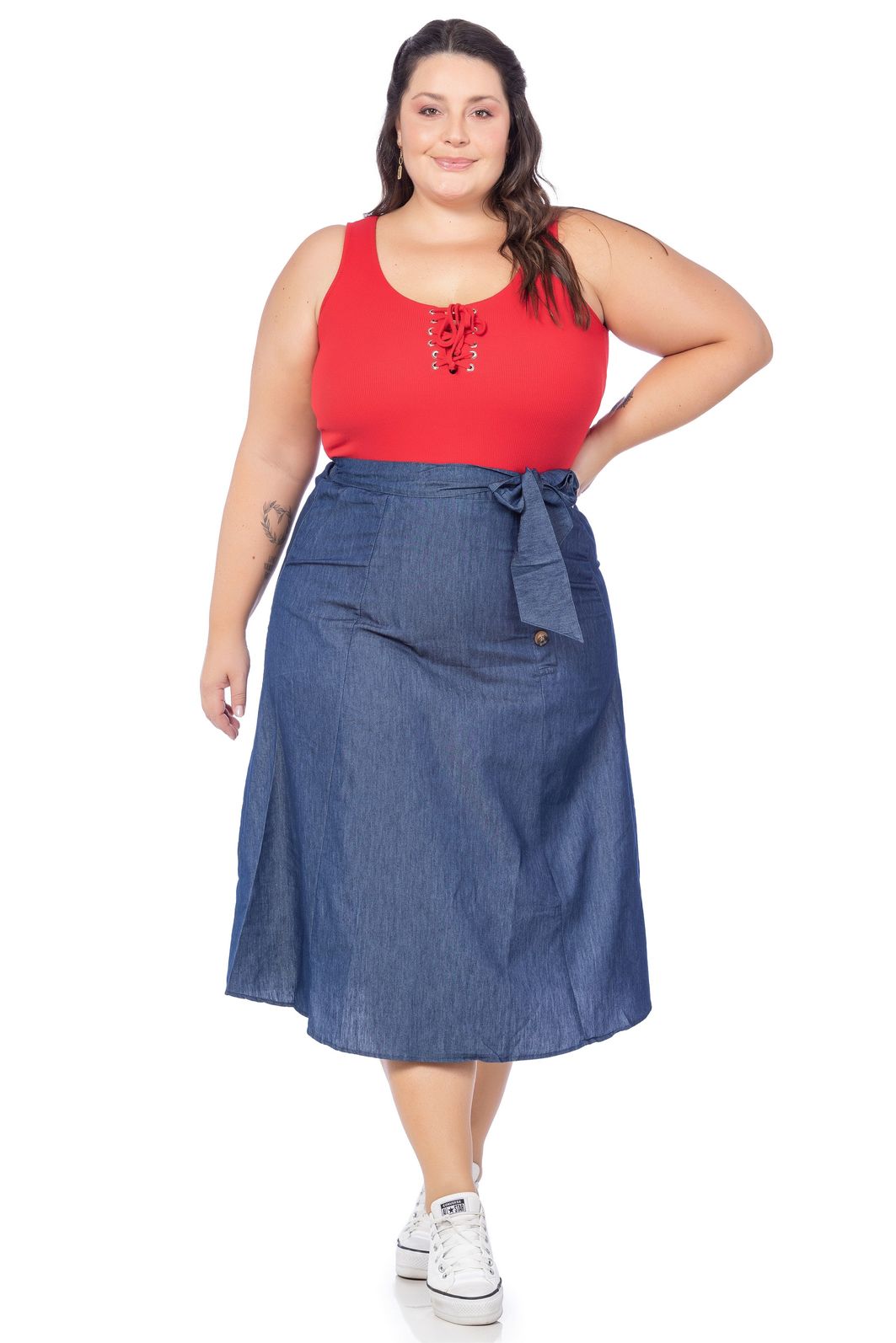 Saia evase shop plus size
