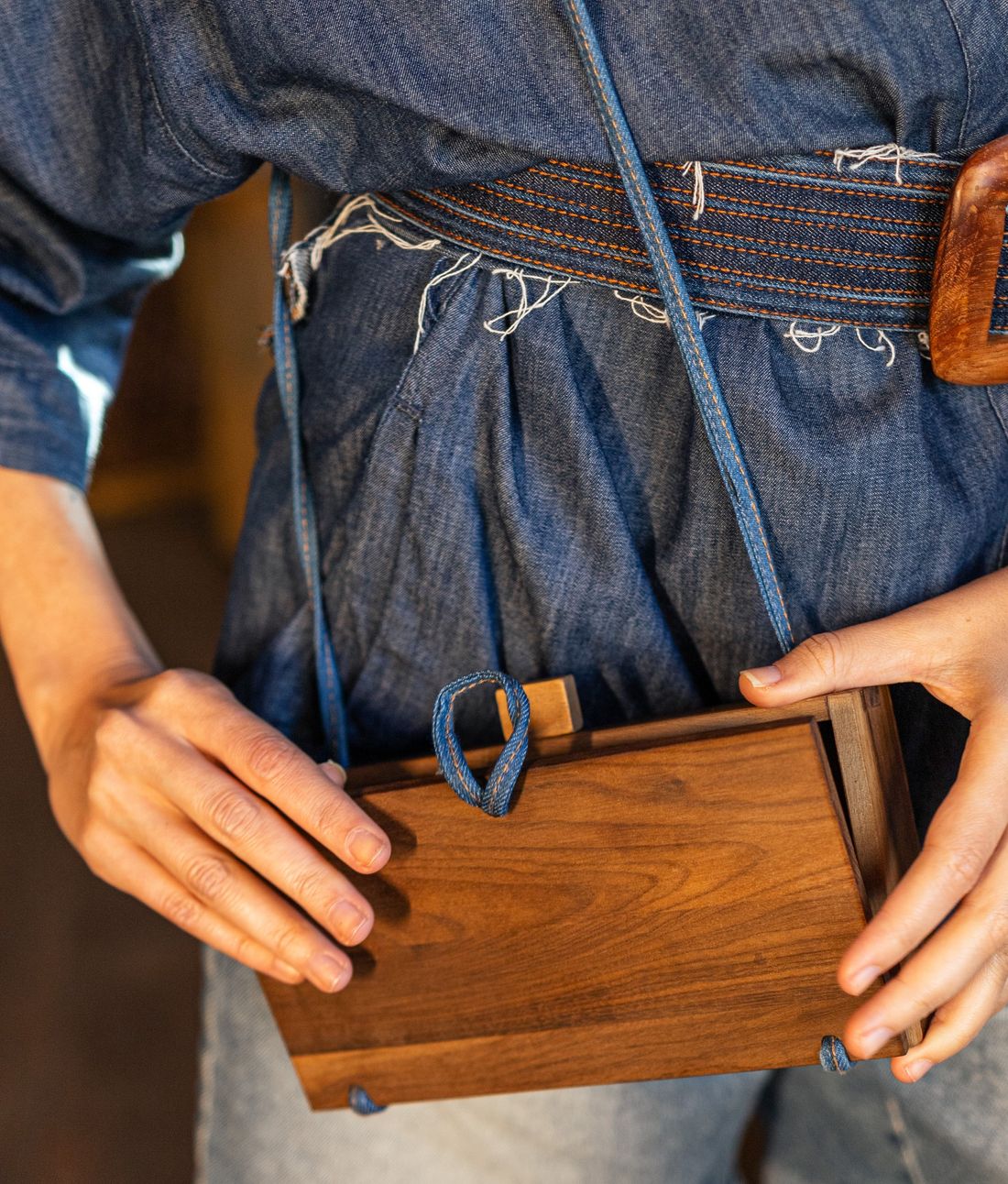 Bolsa de madeira Ternura - horizontal Bolsa de madeira Ternura - horizontal