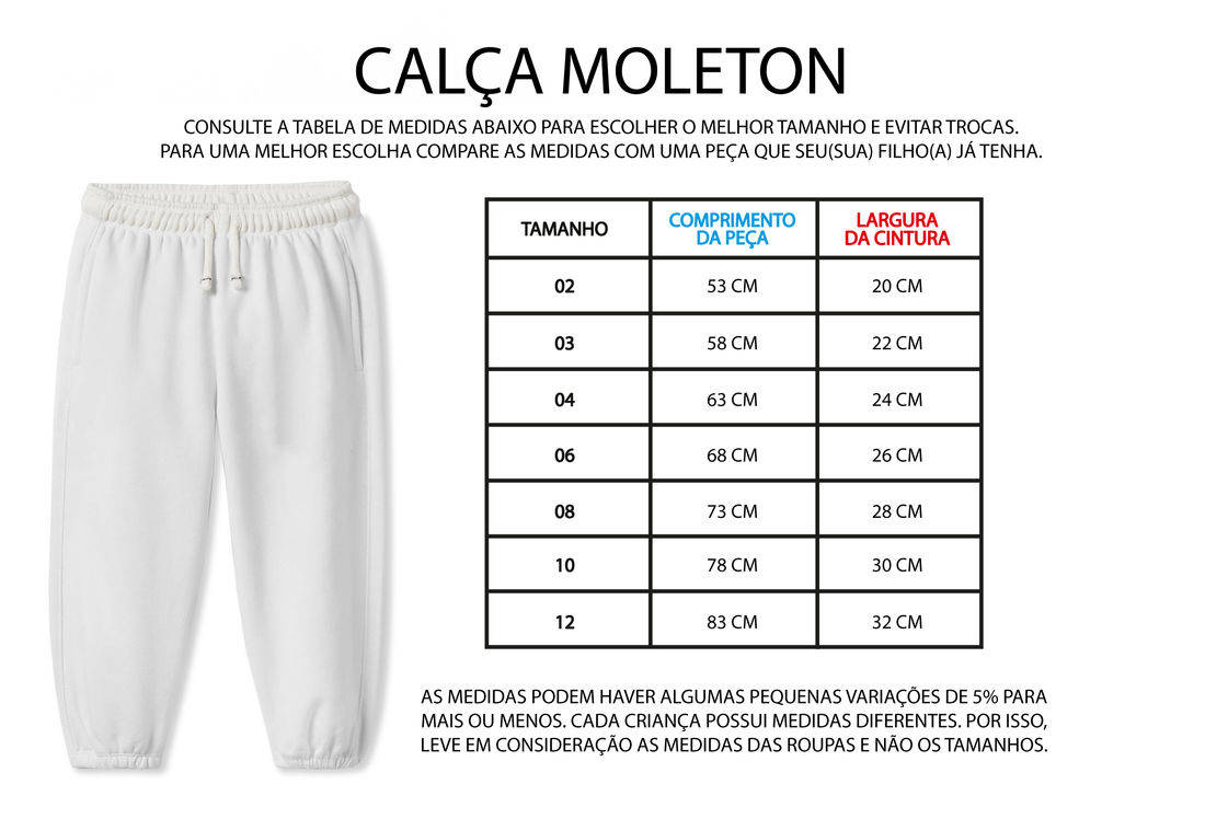 CALÇA UNISSEX MOLETINHO CARINHAS CALÇA UNISSEX MOLETINHO CARINHAS