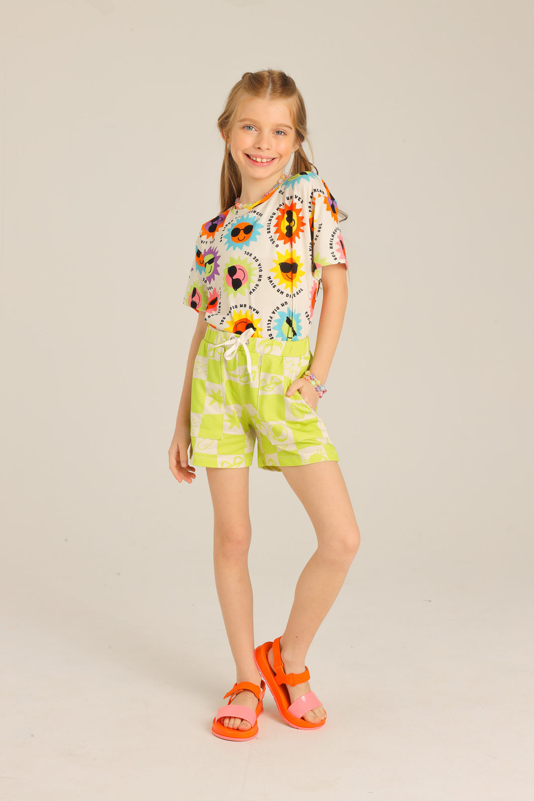 SHORTS UNISSEX QUADRI VERDINHO