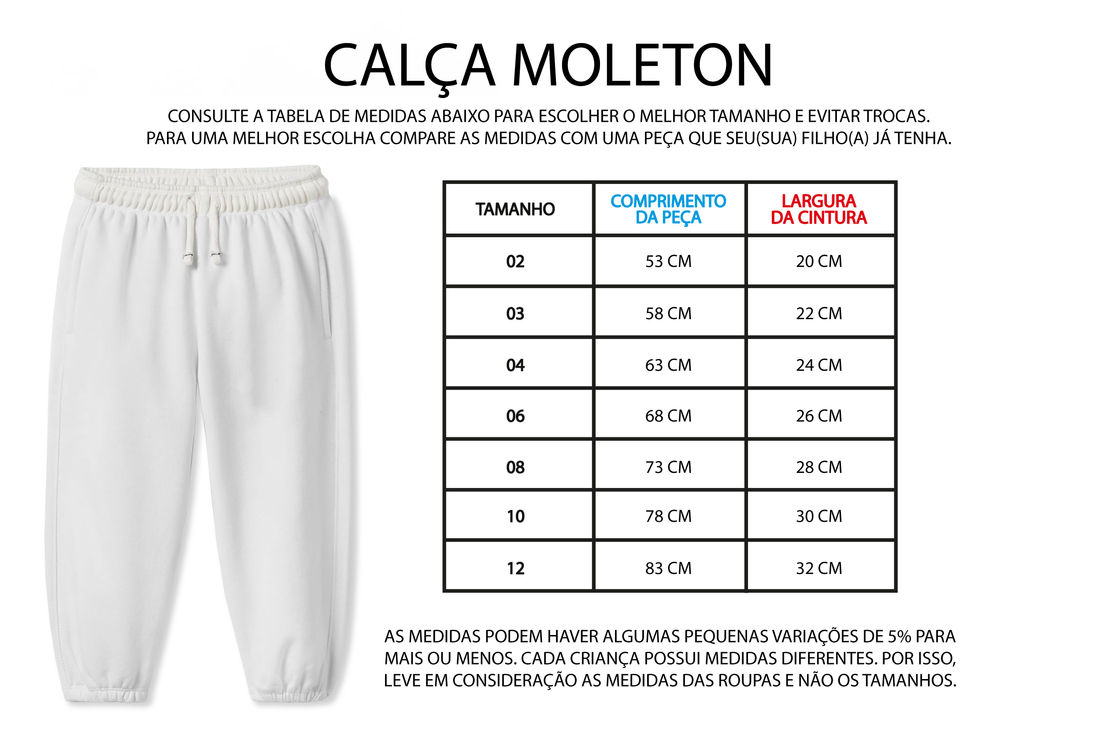 CALÇA UNISSEX MOLETINHO SOL COLORIDO