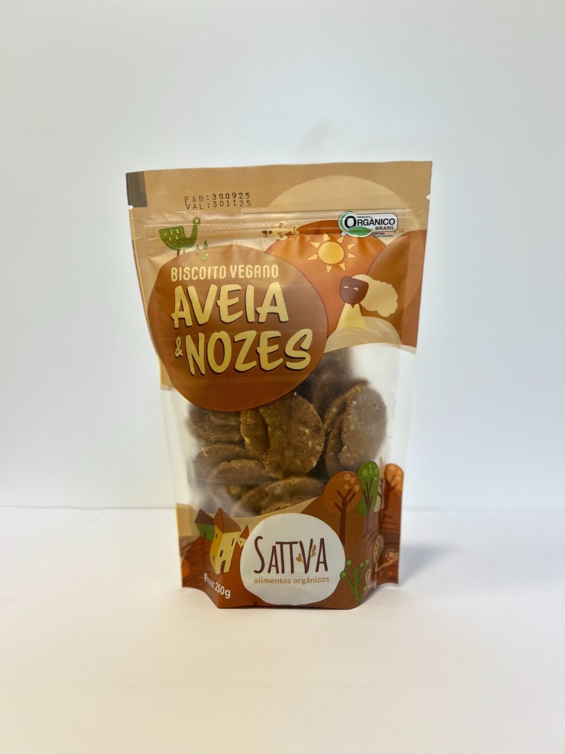 Biscoito Vegano de Aveia e Nozes Orgânico