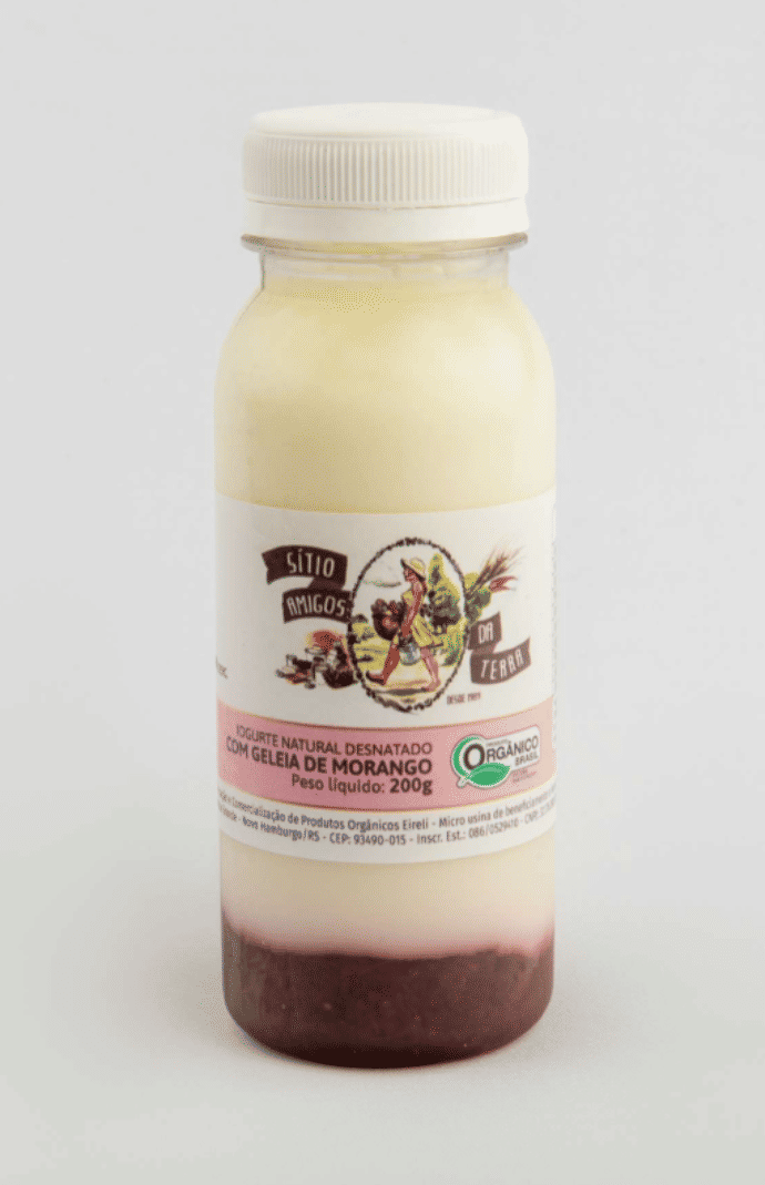 Iogurte Natural Desnatado Orgânico com Geleia de Morango
