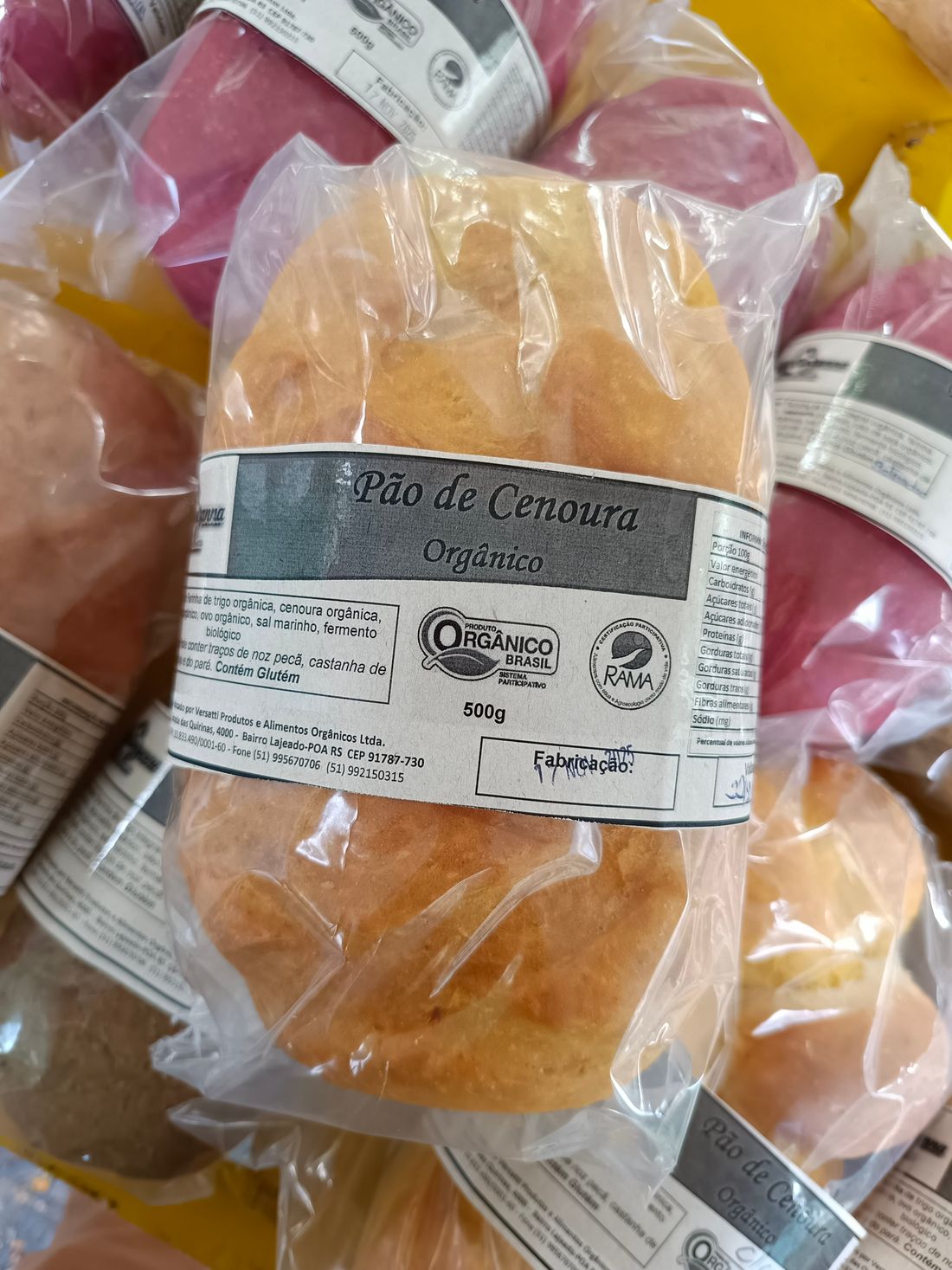 Pão de Cenoura Orgânico