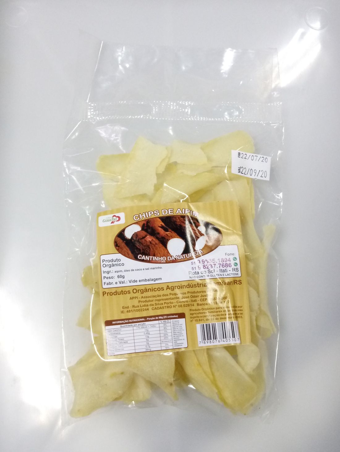 Chips de Aipim Orgânico