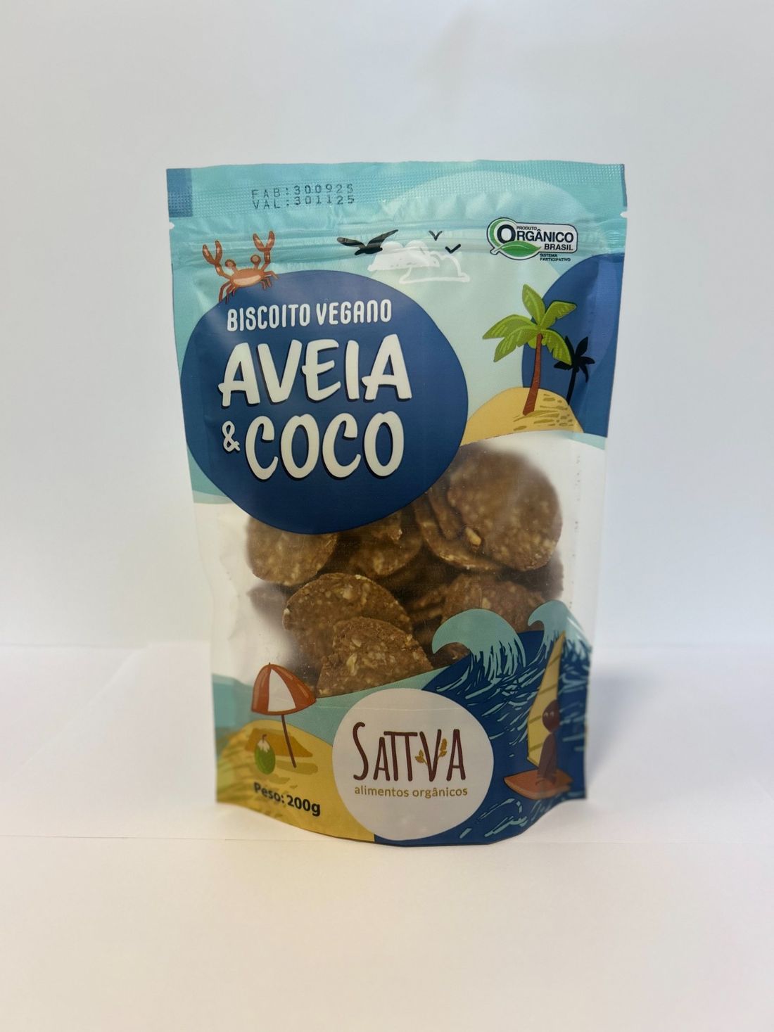 Biscoito Vegano de Aveia e Coco Orgânico