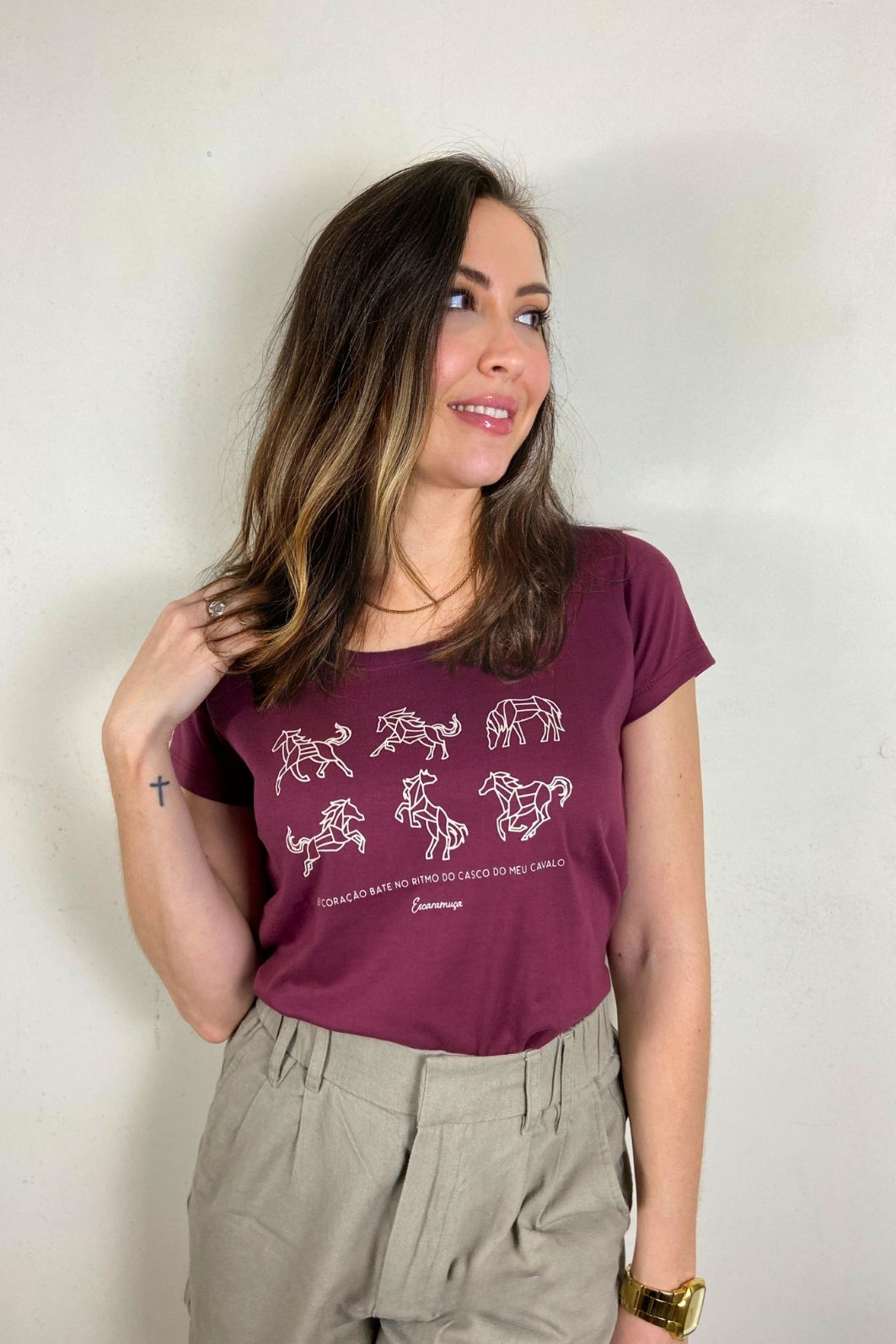 CAMISETA FEM RITMO - VINHO - F208 CAMISETA FEM RITMO - VINHO - F208
