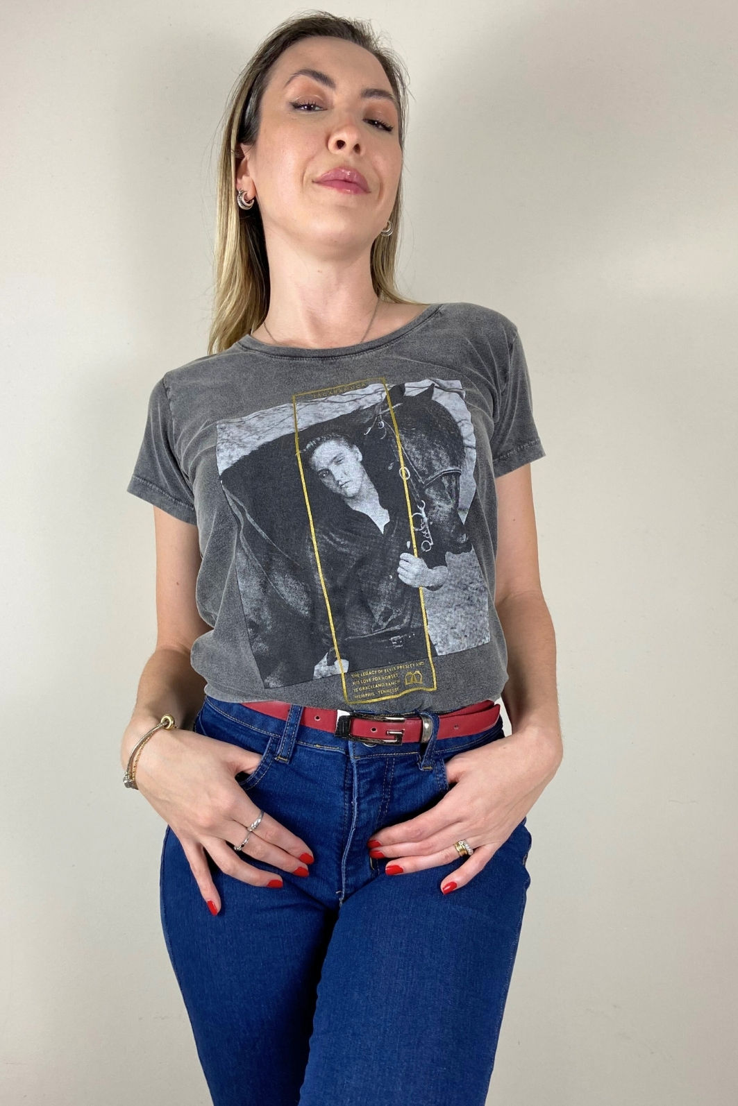 CAMISETA ELVIS MARMORIZADA PRETO (1F112) CAMISETA ELVIS MARMORIZADA PRETO (1F112)
