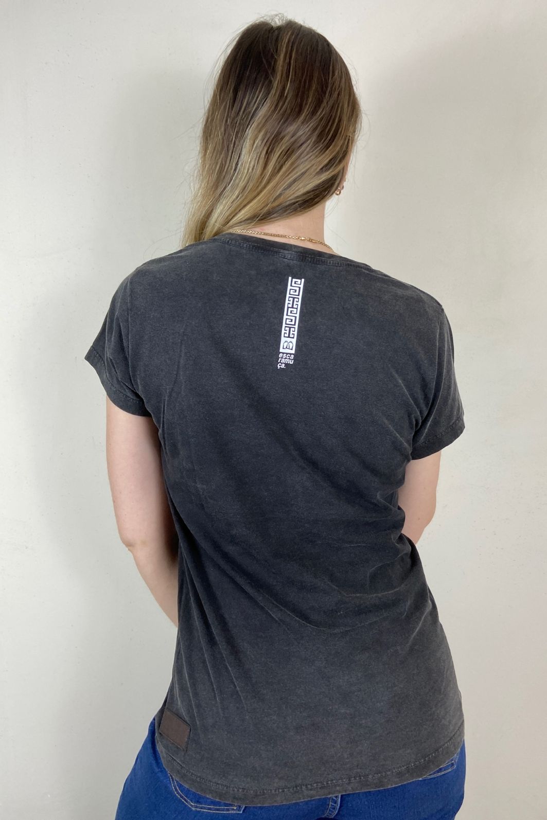 CAMISETA FEMININA MARMORIZADA SONHOS - 1F188 CAMISETA FEMININA MARMORIZADA SONHOS - 1F188