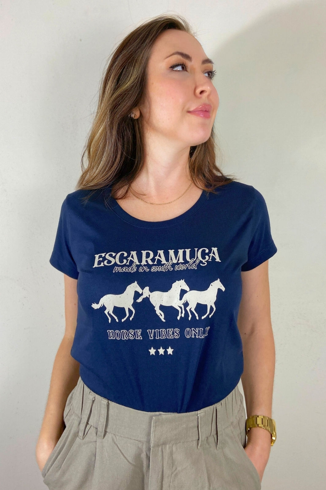 CAMISETA FEM VIBE MARINHO F215 CAMISETA FEM VIBE MARINHO F215