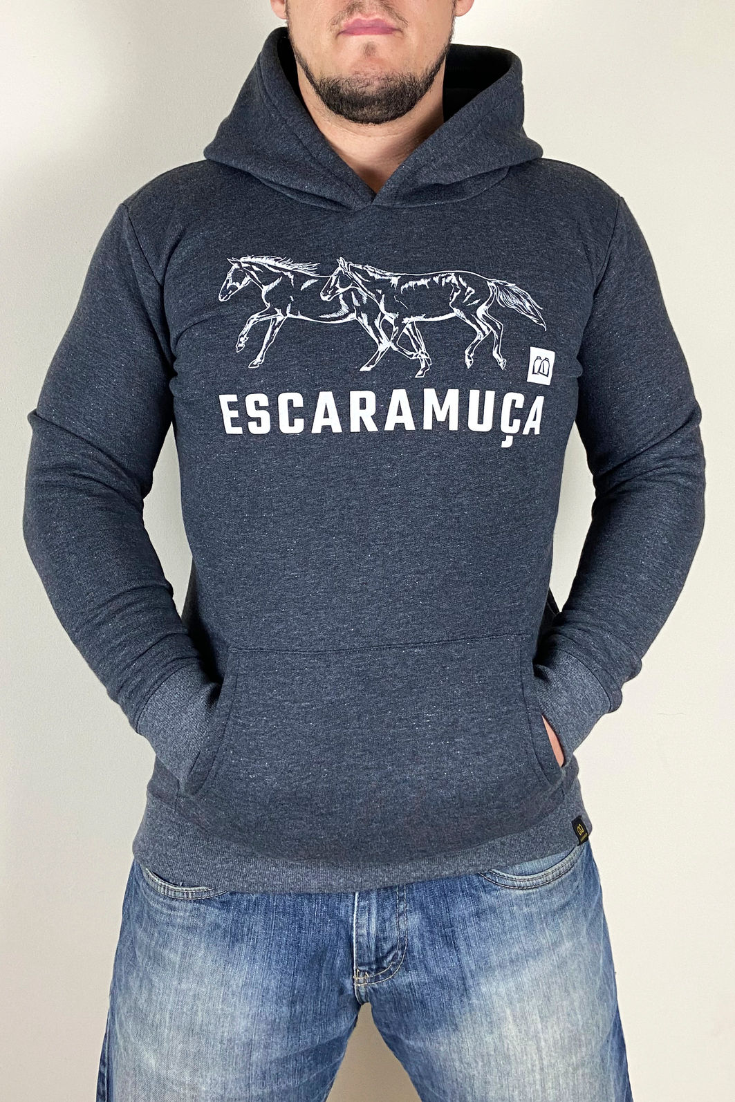MOLETOM MASCULINO MESCLA PRETO ESCARAMUÇA (1M27) MOLETOM MASCULINO MESCLA PRETO ESCARAMUÇA (1M27)