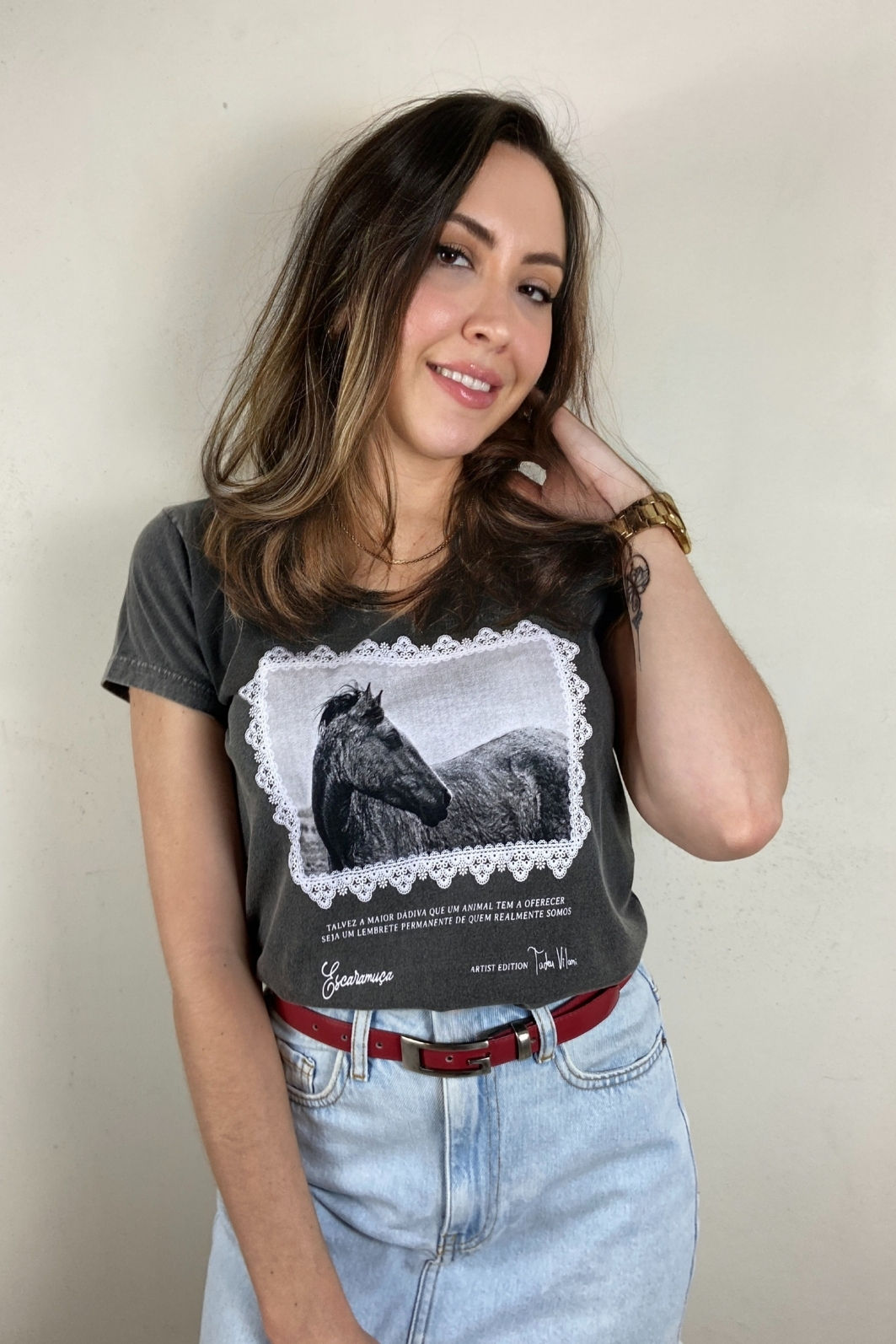 CAMISETA FEM DÁDIVA - MARMORE - F205 CAMISETA FEM DÁDIVA - MARMORE - F205