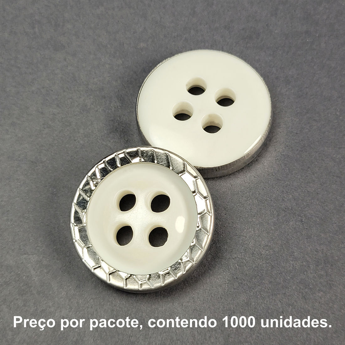 5428 - BOTÃO BRANCO CROMADO - PACOTE COM 1000 UNIDADES