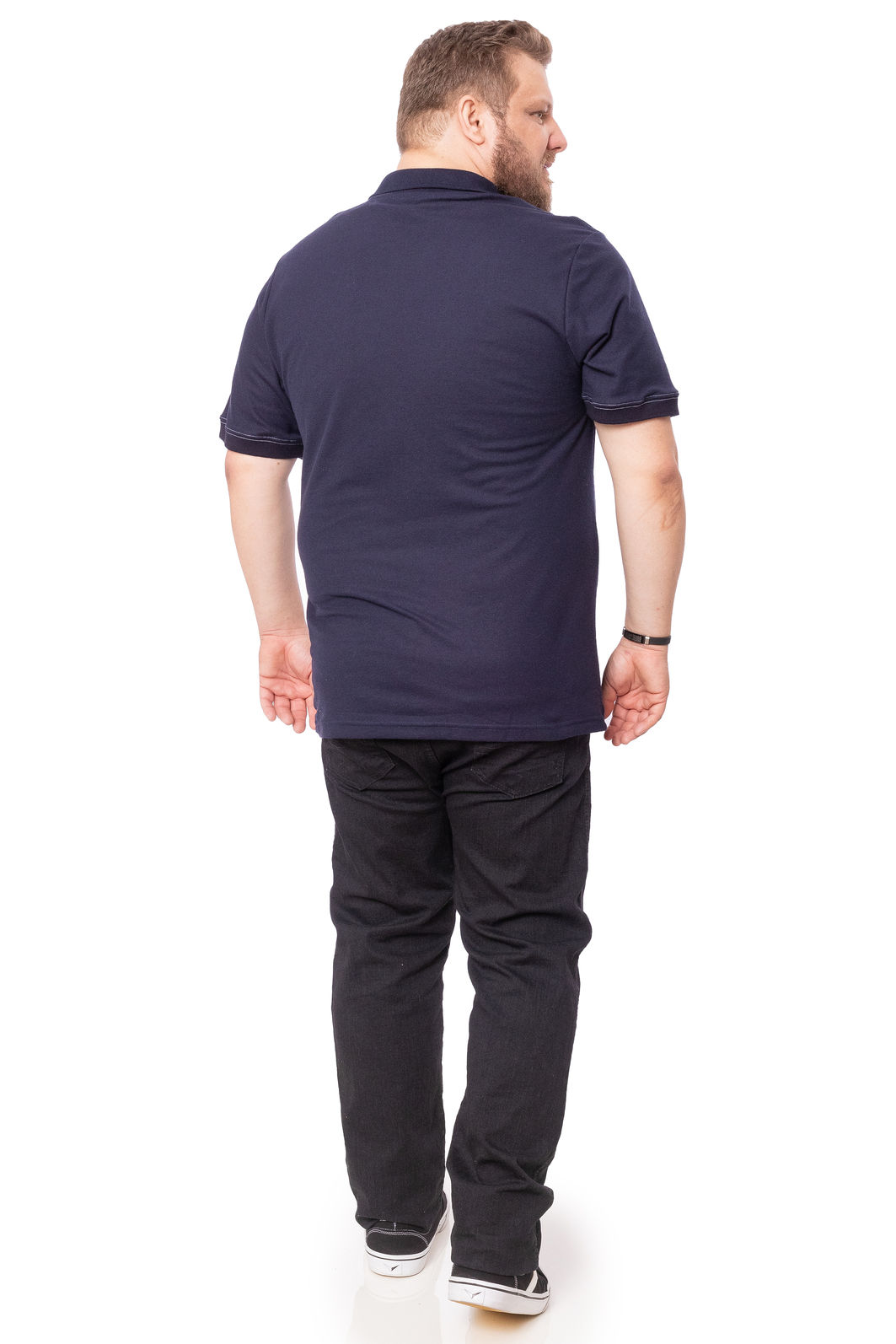 Polo Plus Size Com Costura Contrastante Polo Plus Size Com Costura Contrastante