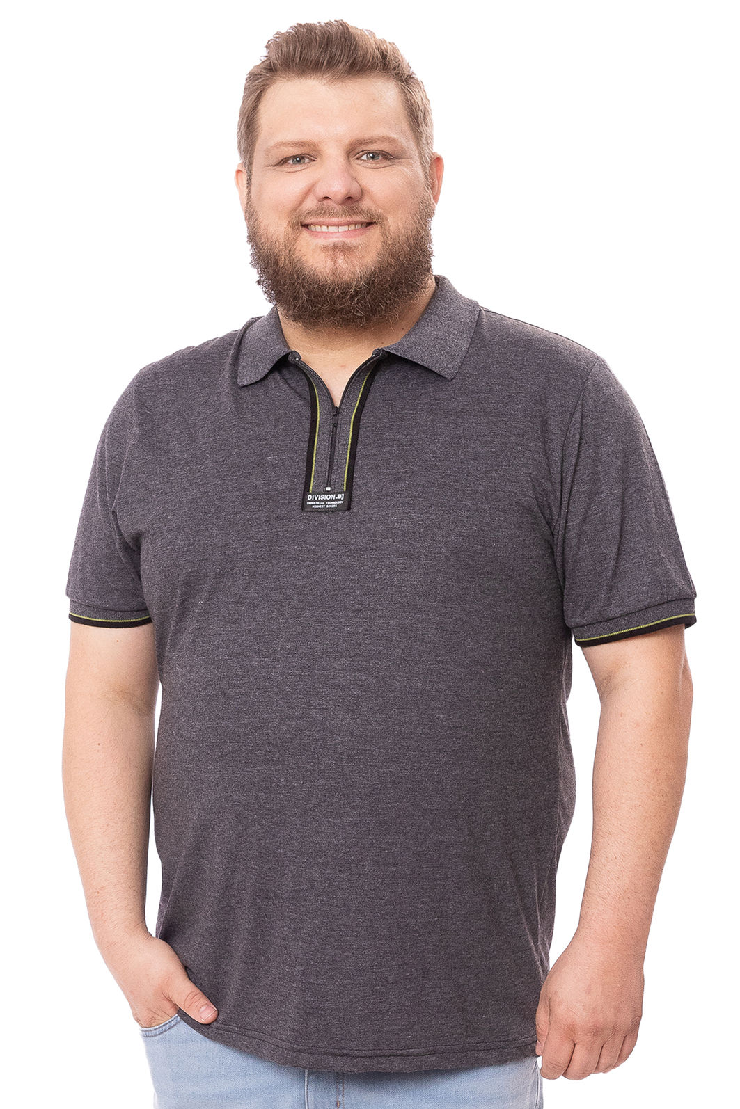 Polo Plus Size Division Com Zíper