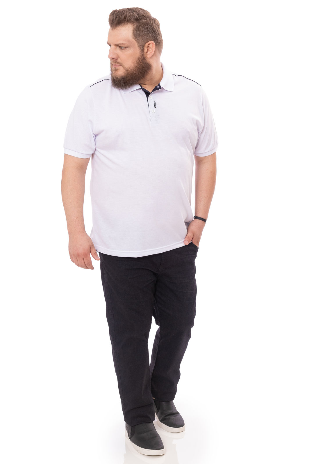 Polo Plus Size Malha Poá Polo Plus Size Malha Poá