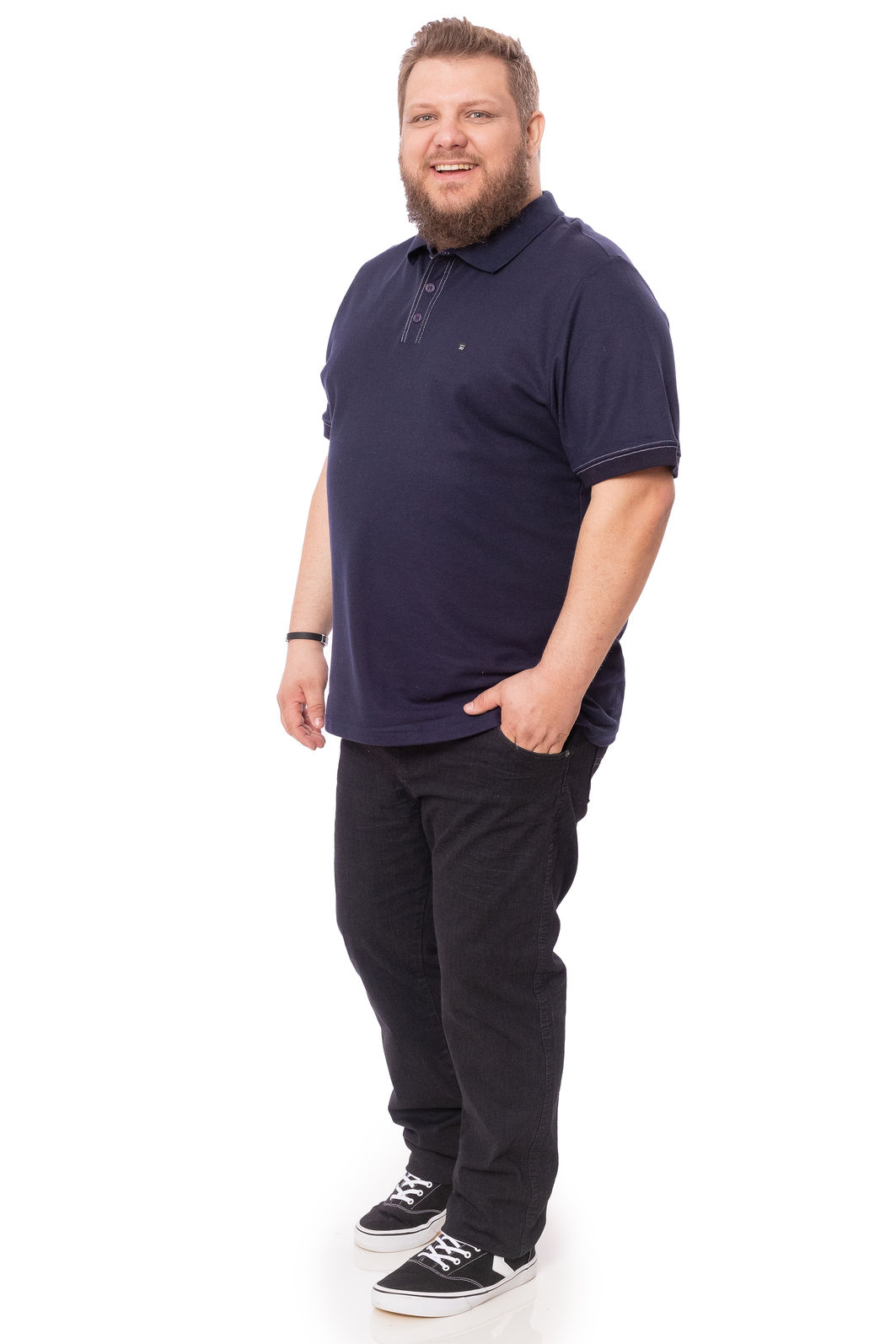 Polo Plus Size Com Costura Contrastante Polo Plus Size Com Costura Contrastante