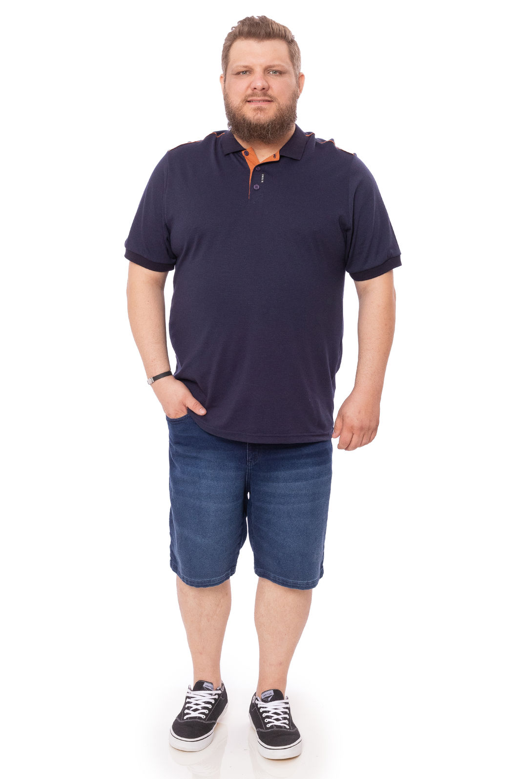 Polo Plus Size Malha Poá Polo Plus Size Malha Poá