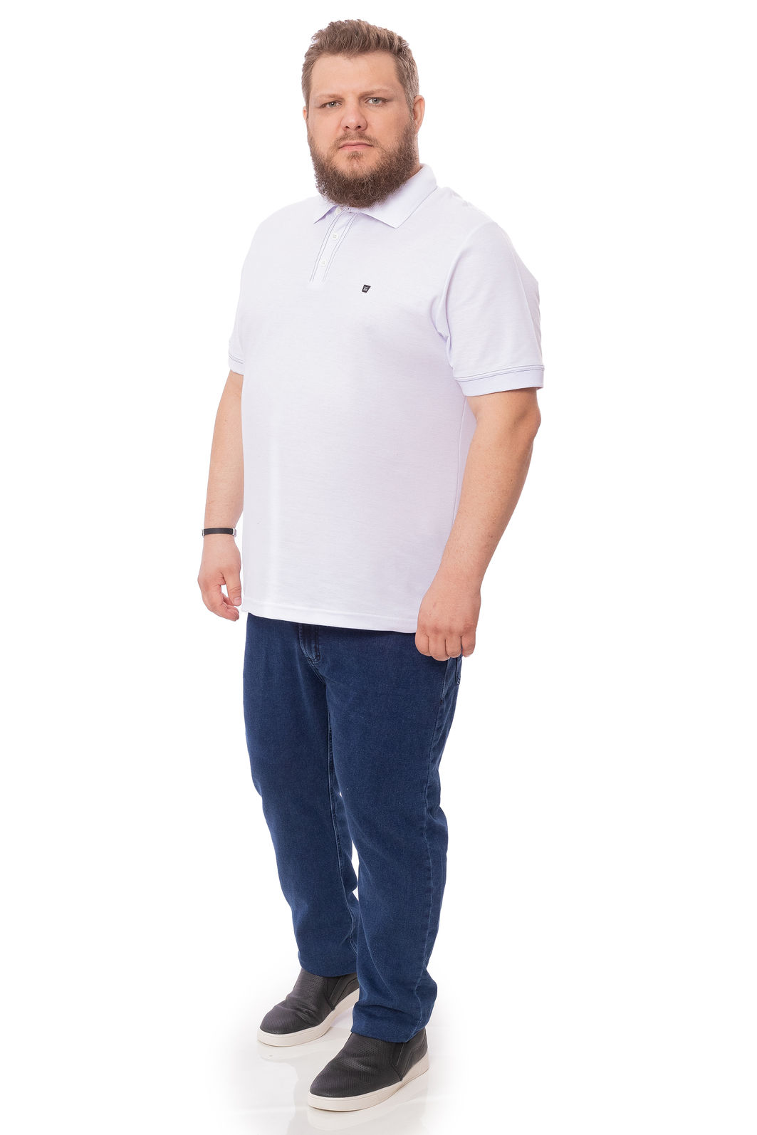 Polo Plus Size Com Costura Contrastante Polo Plus Size Com Costura Contrastante
