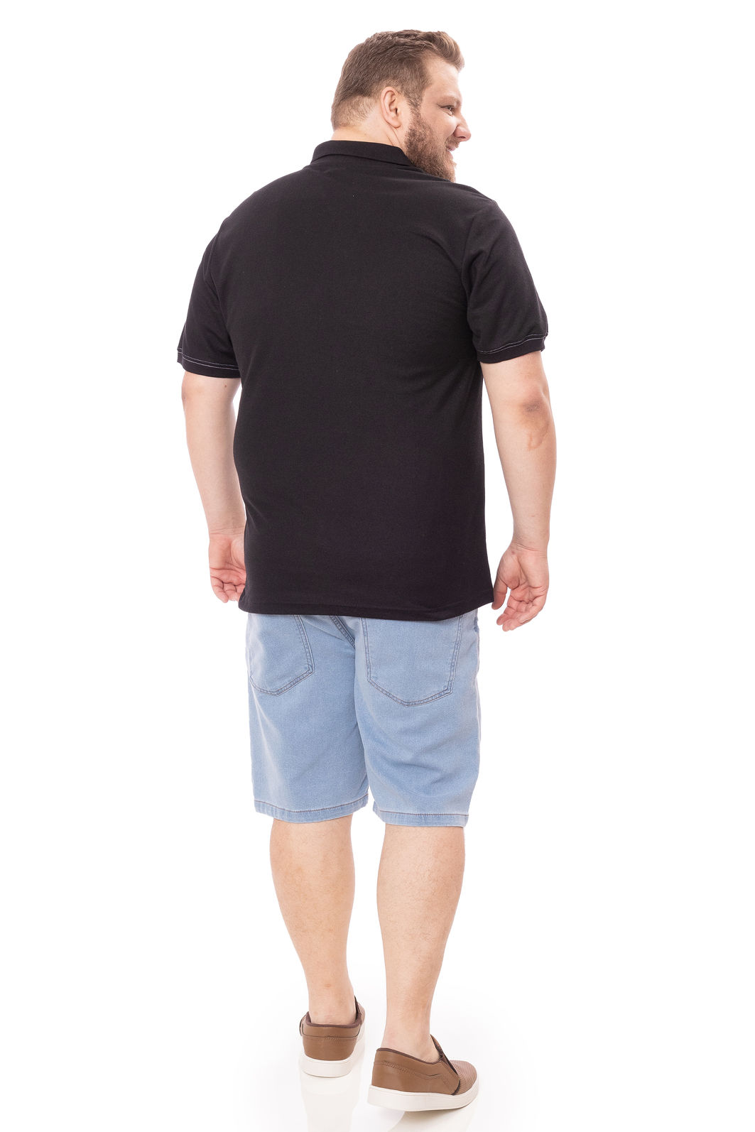 Polo Plus Size Com Costura Contrastante Polo Plus Size Com Costura Contrastante