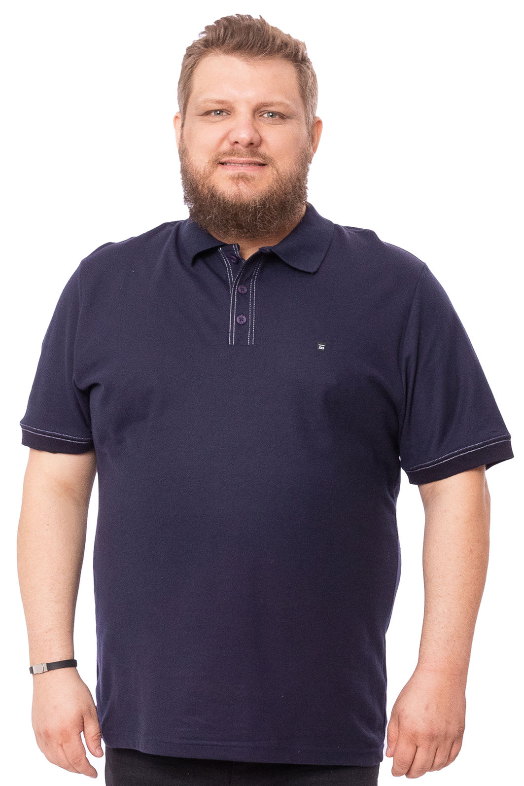 Polo Plus Size Com Costura Contrastante Polo Plus Size Com Costura Contrastante